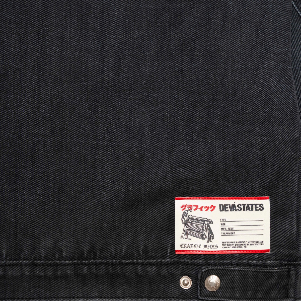DEVÁ STATES GRUNT Denim Work Jacket [Washed Black]