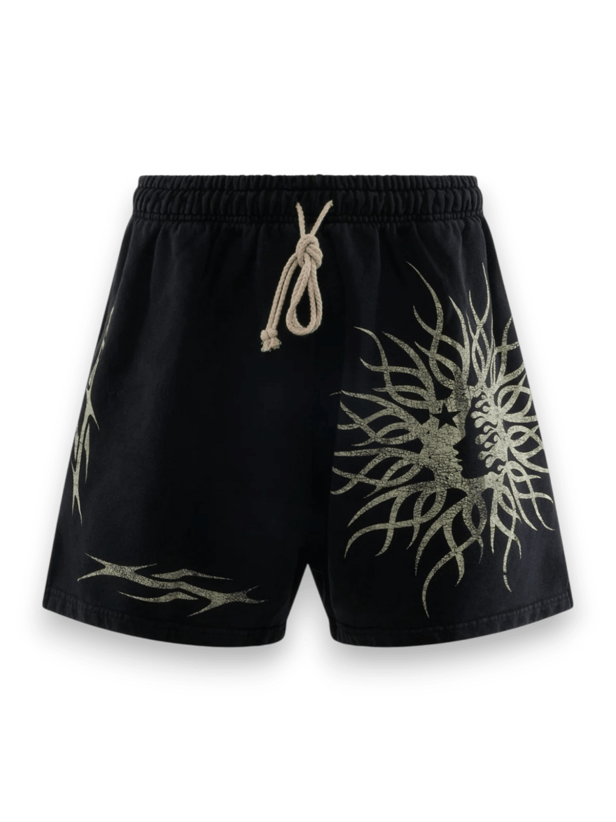 Hellstar Flame Yang Shorts Black And White