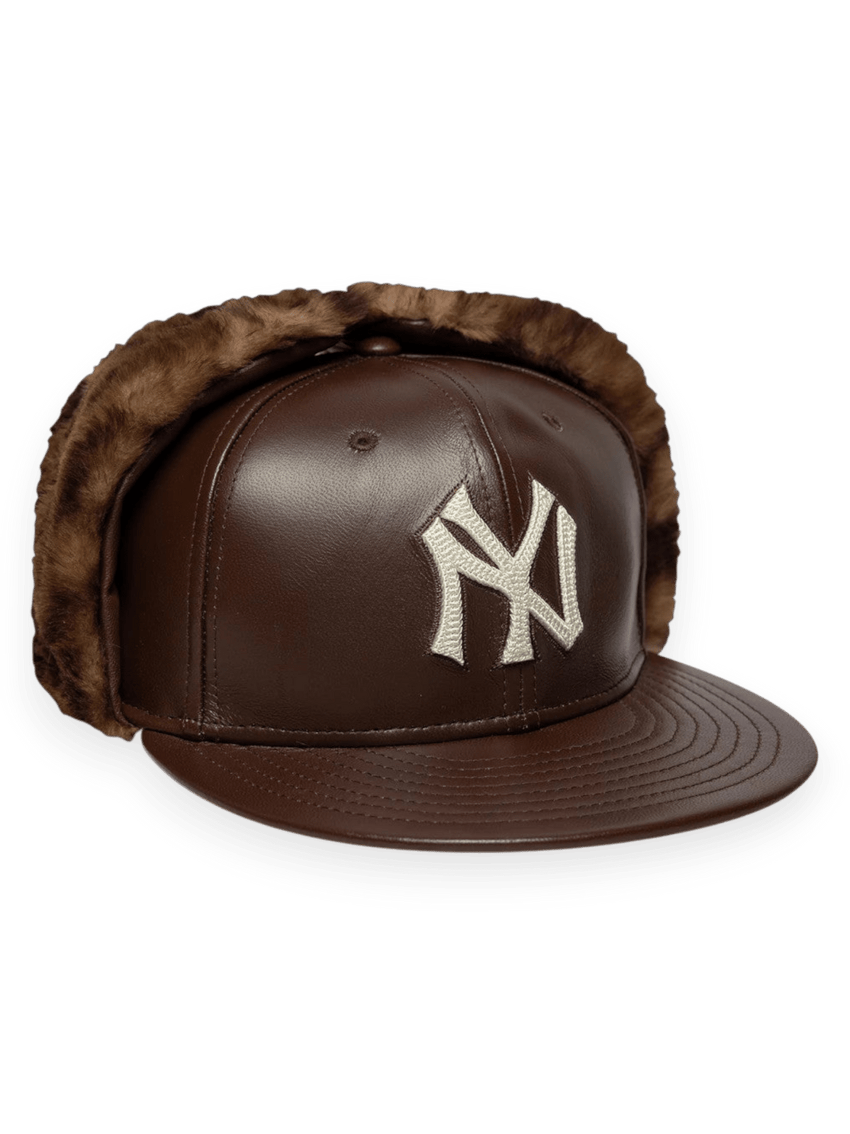 New Era Cap 59FIFTY Fitted Dogear New York Yankees MLB Leather Brown