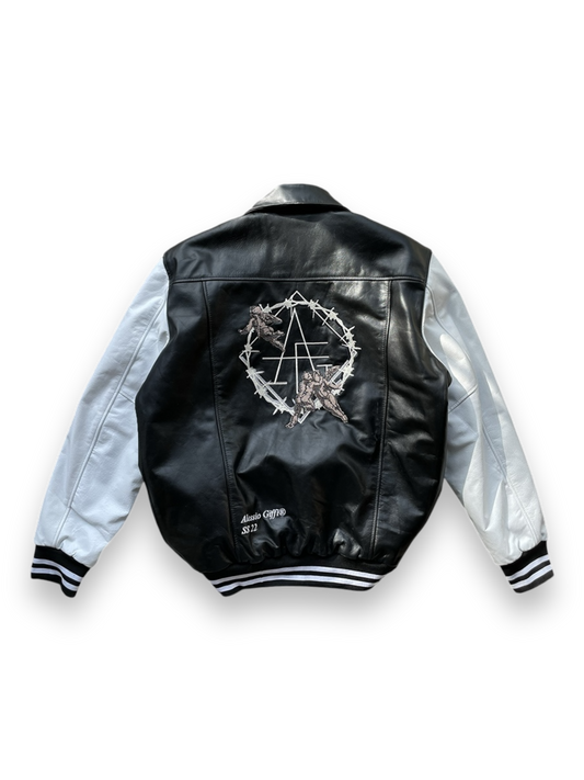 Alessio Giffi Real Leather Angel Varsity Jacket