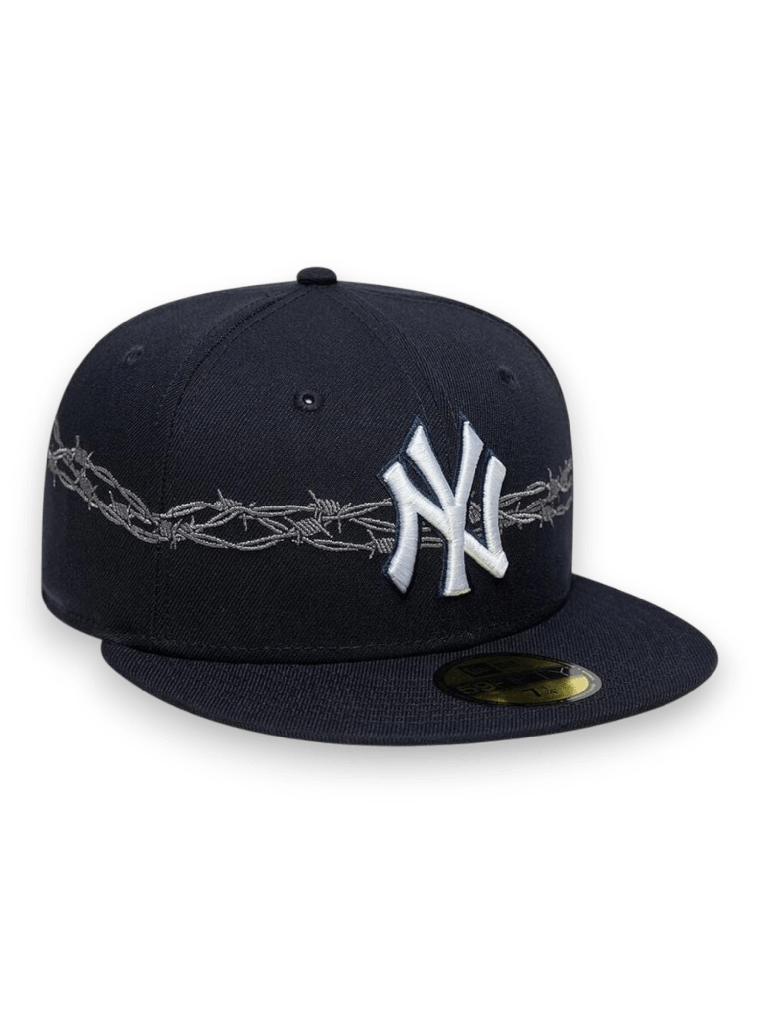 New Era Flat Brim 59FIFTY Icon New York Yankees MLB Navy Blue Fitted Cap