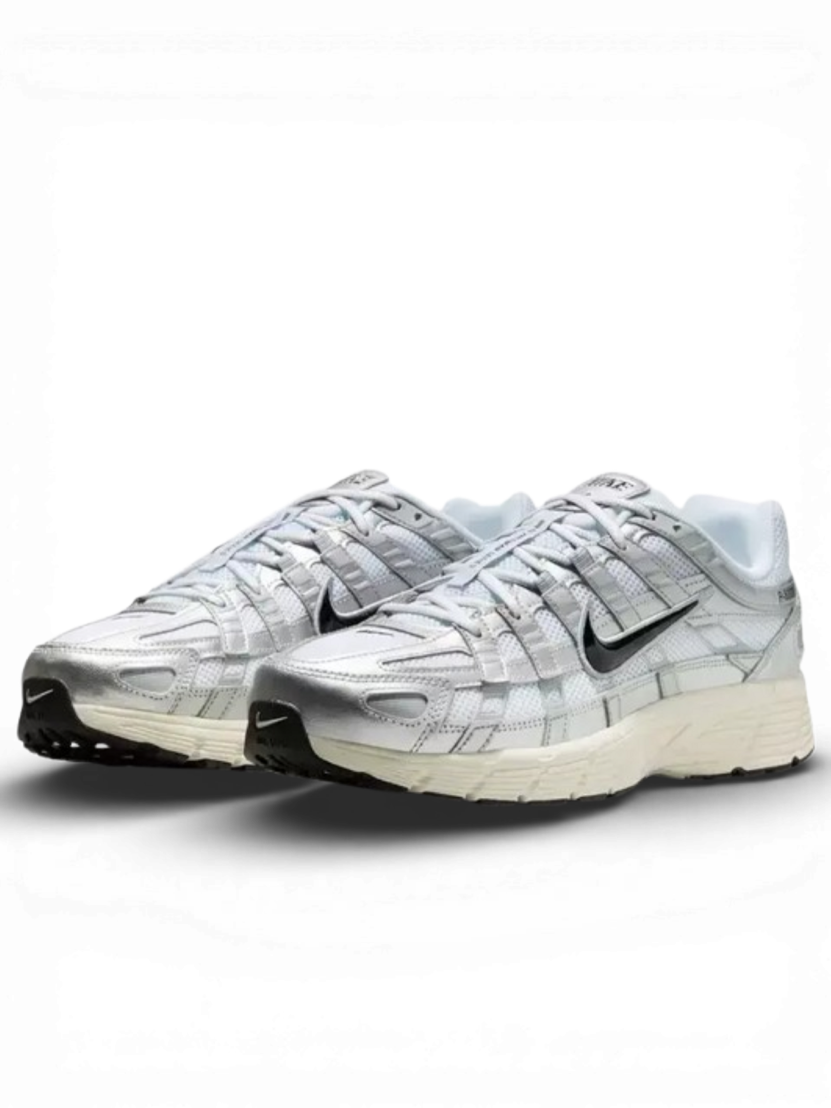 Nike P-6000 White Metallic Silver Flat Silver Black