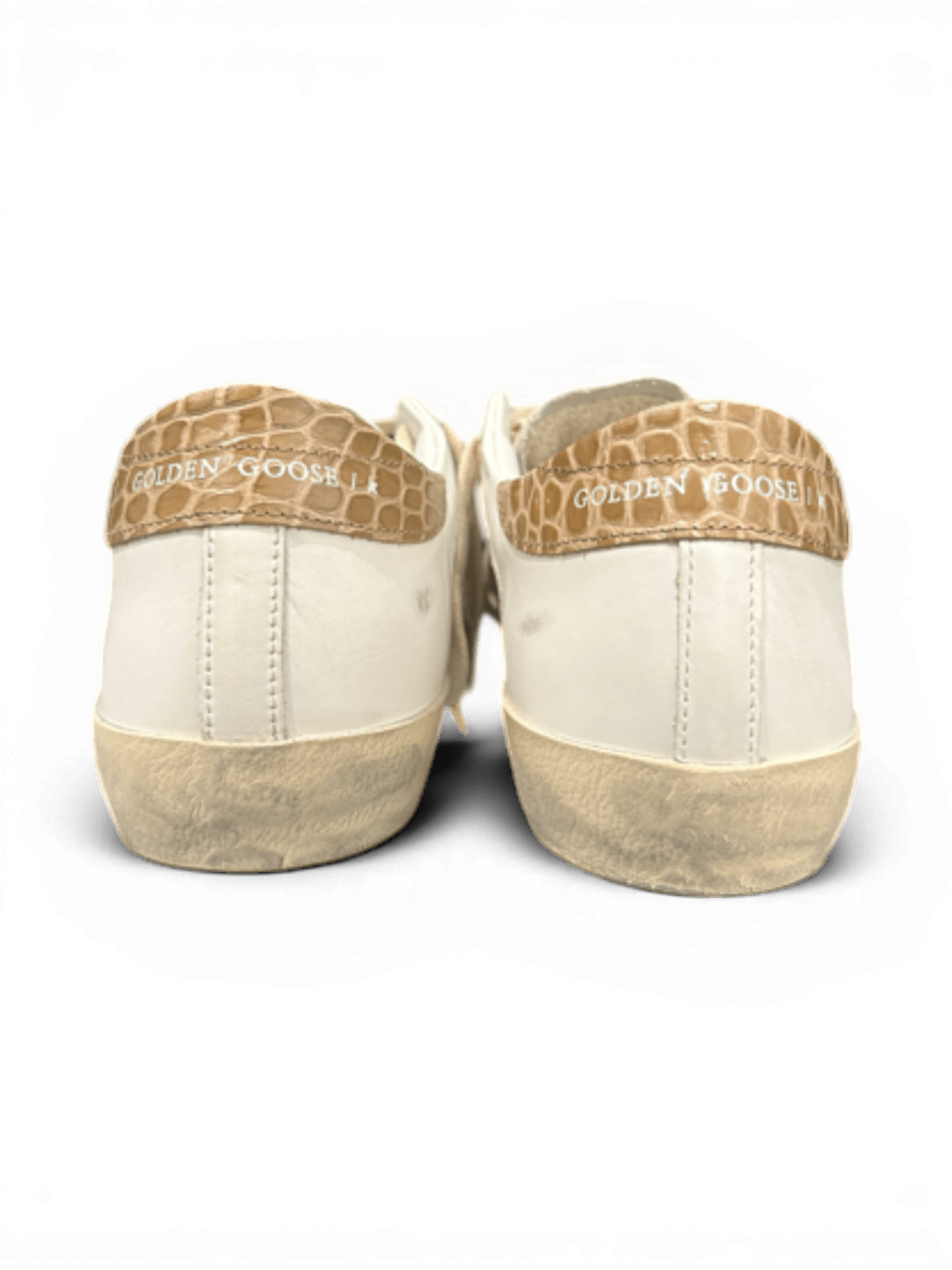 Golden Goose Super-Star White With Leather Star And Cocco Printer Heel