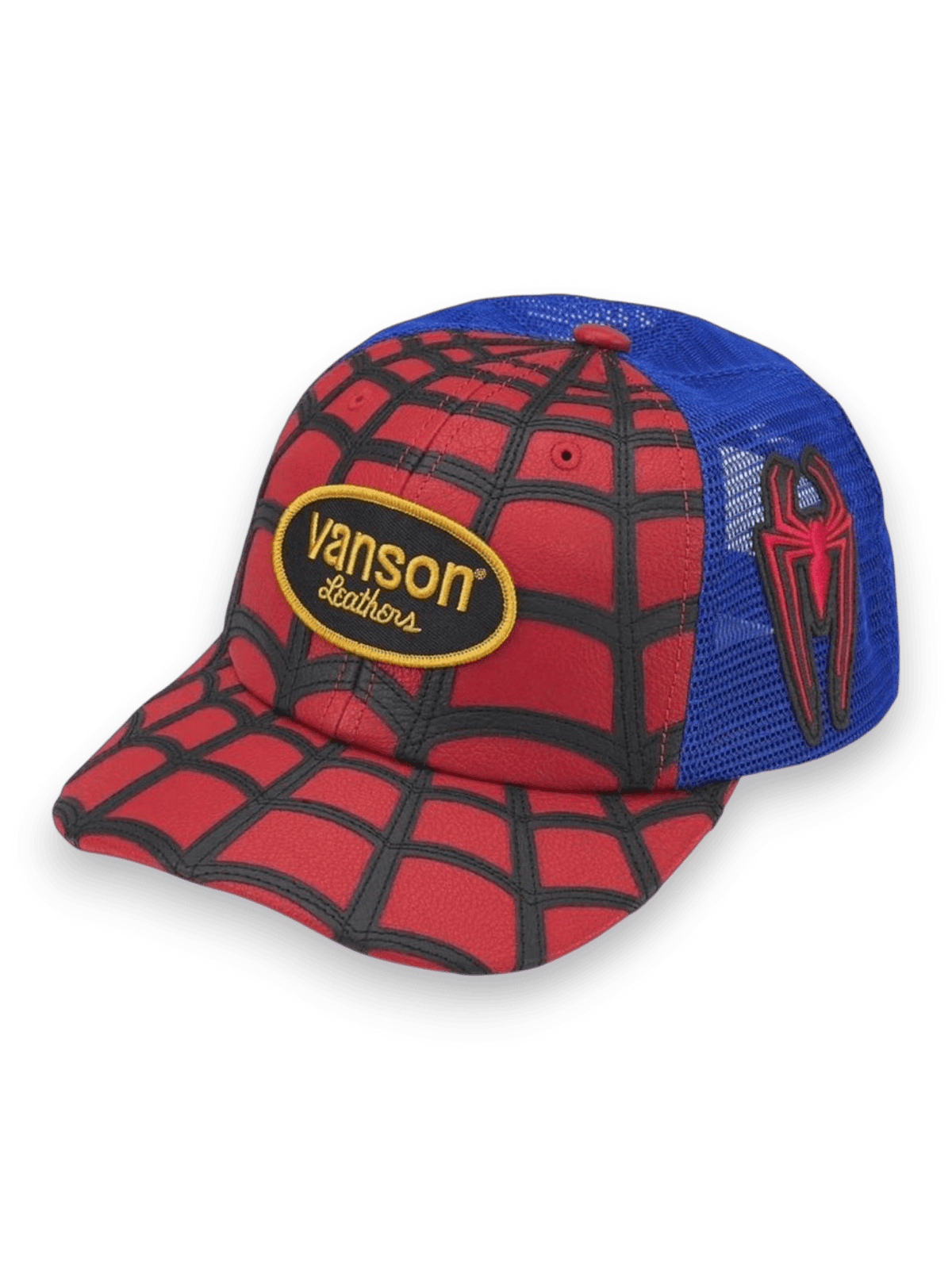 Supreme Vanson Leathers Spider-Man Mesh Back 6-Panel Hat Red