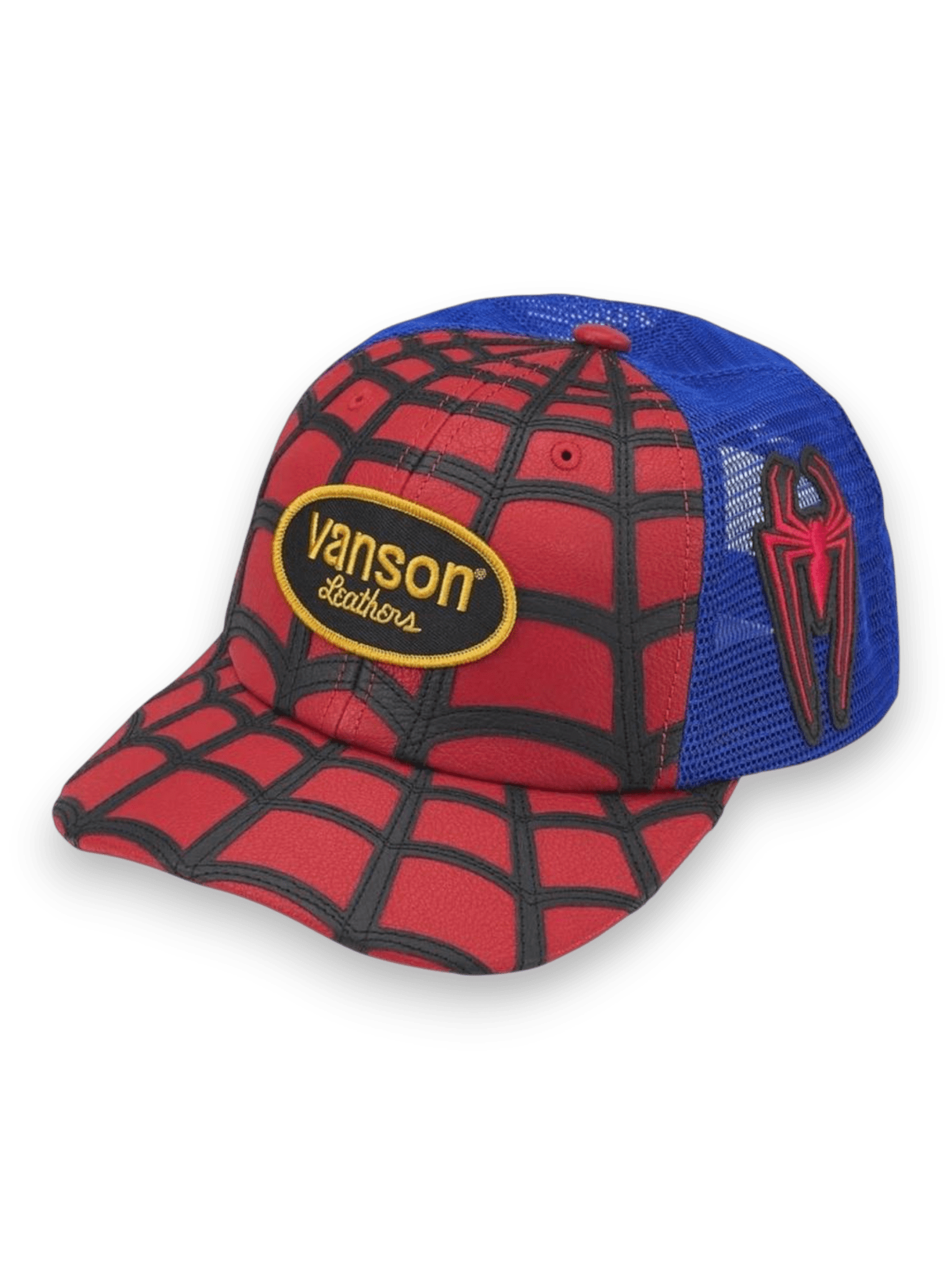 Supreme Vanson Leathers Spider-Man Mesh Back 6-Panel Hat Red