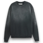 RIPPED RELAXED CREWNECK SWEATER BLACK SUN BLEACHED