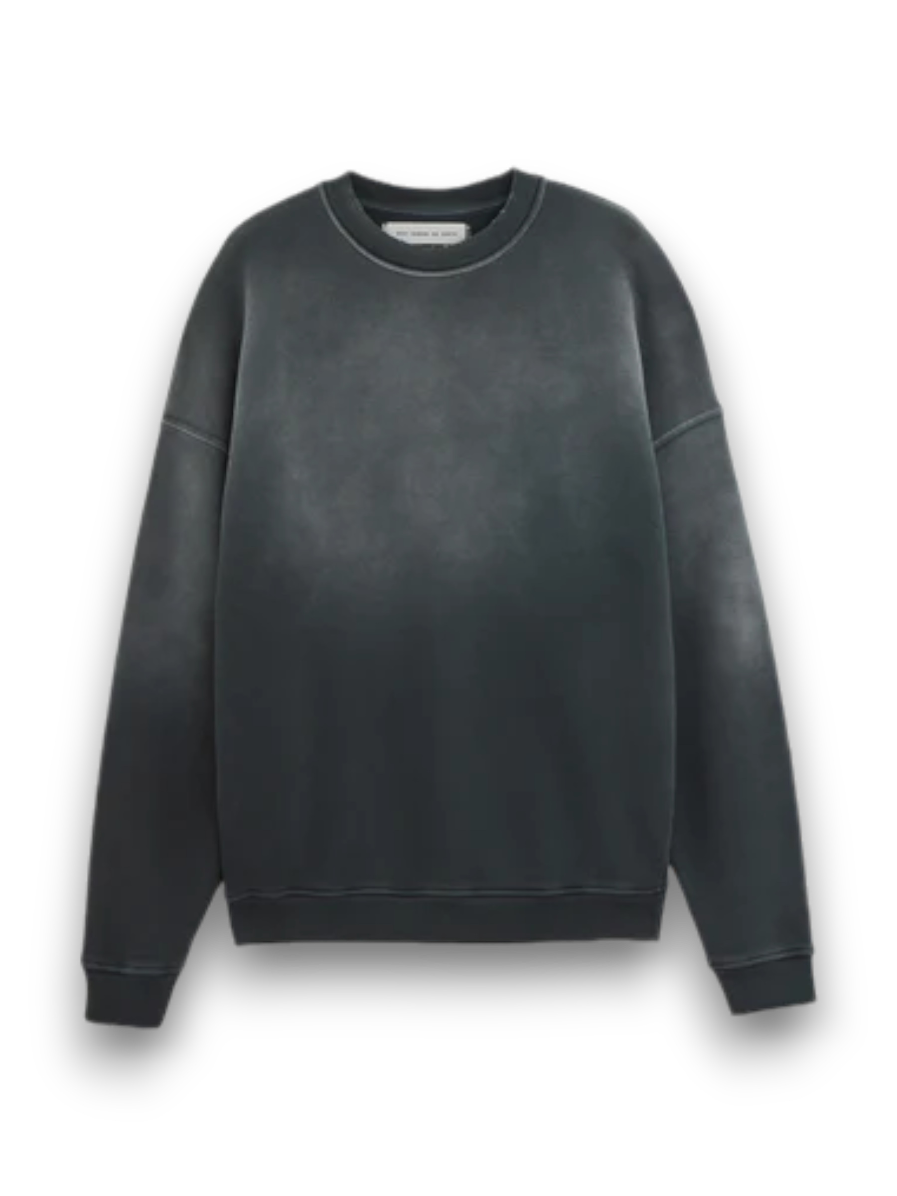 RIPPED RELAXED CREWNECK SWEATER BLACK SUN BLEACHED