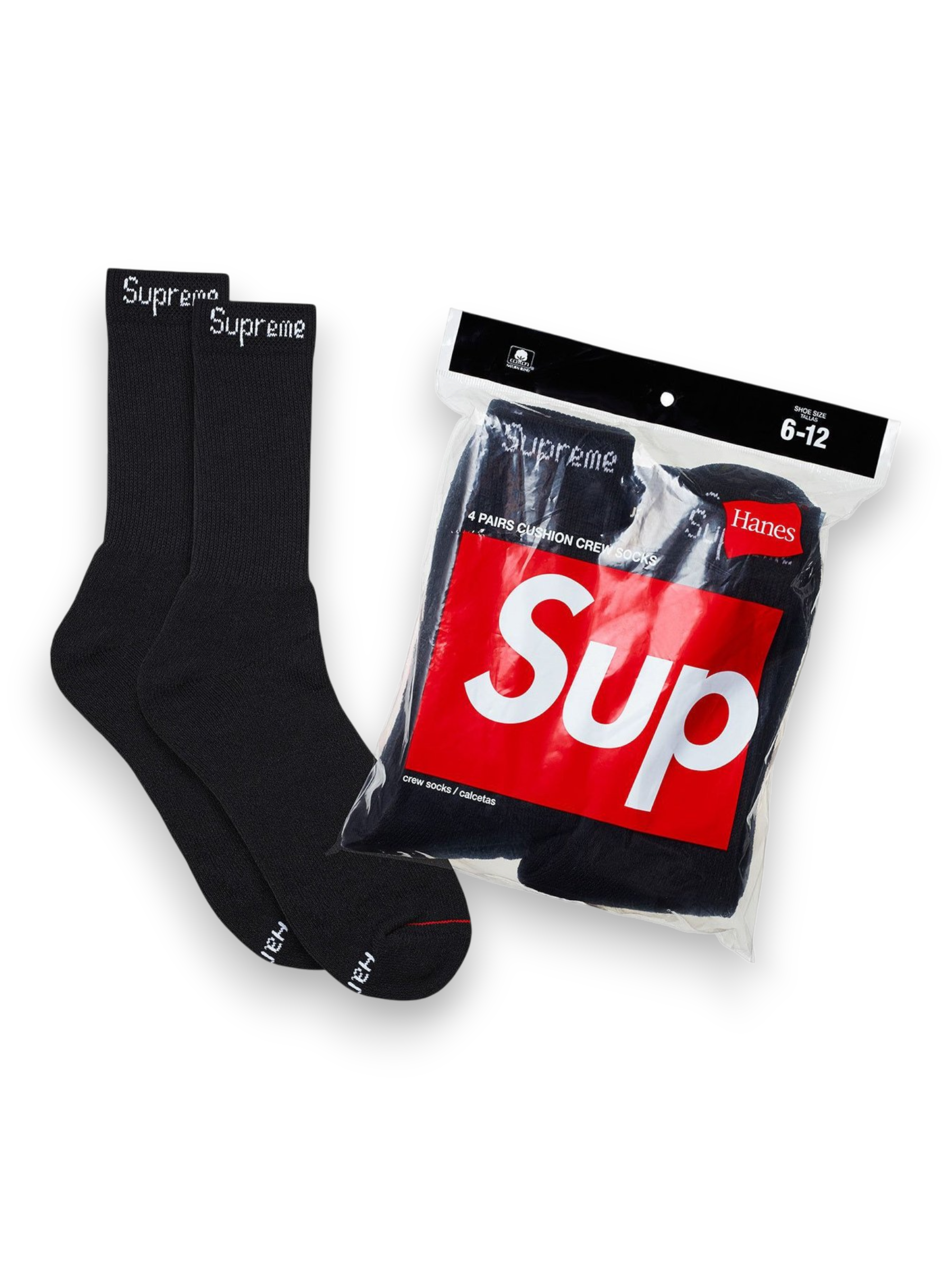 Supreme Hanes Crew Socks Black