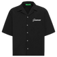 Garment Workshop Popeline Embroidered Bowling Shirt Black