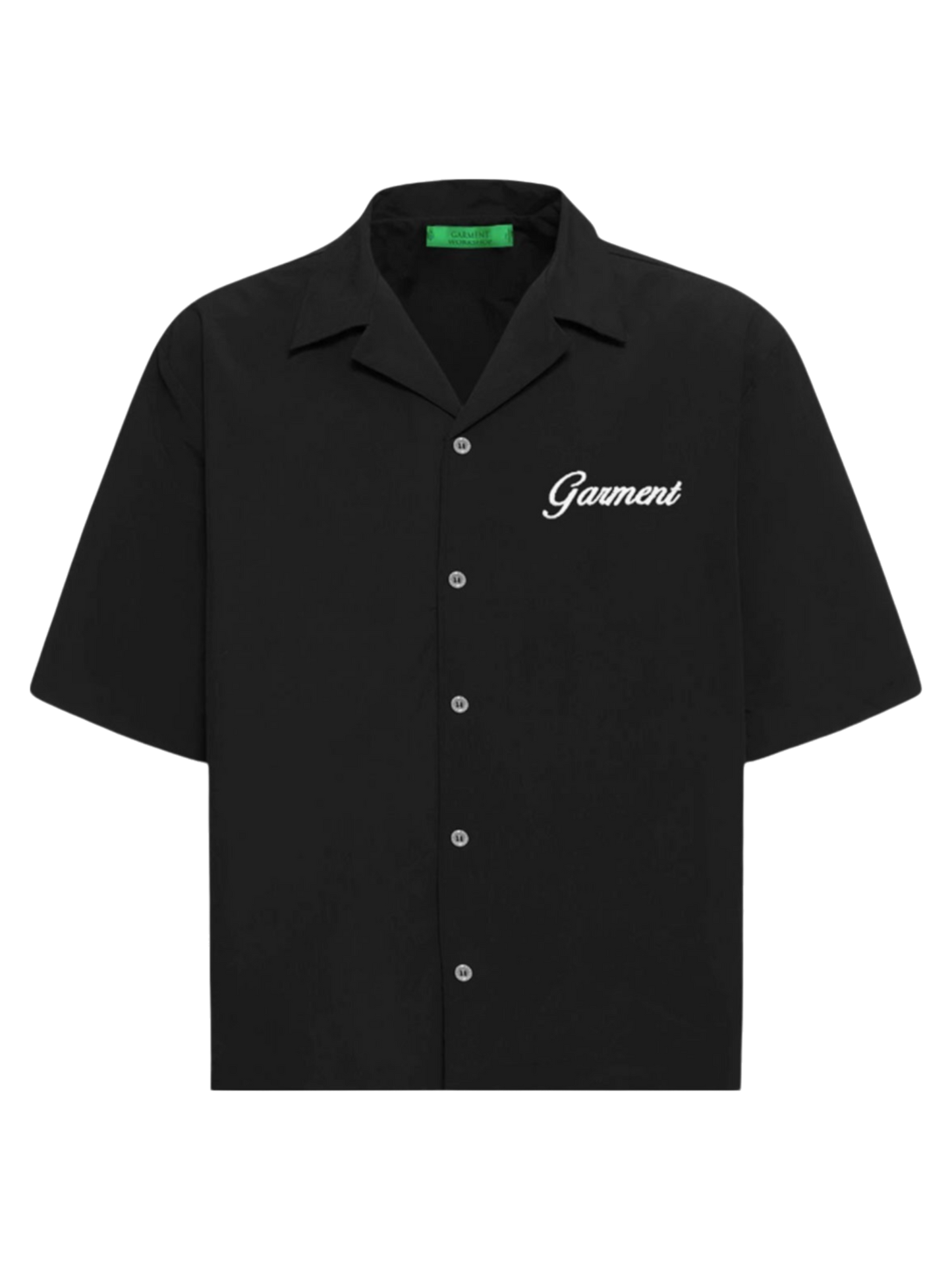 Garment Workshop Popeline Embroidered Bowling Shirt Black