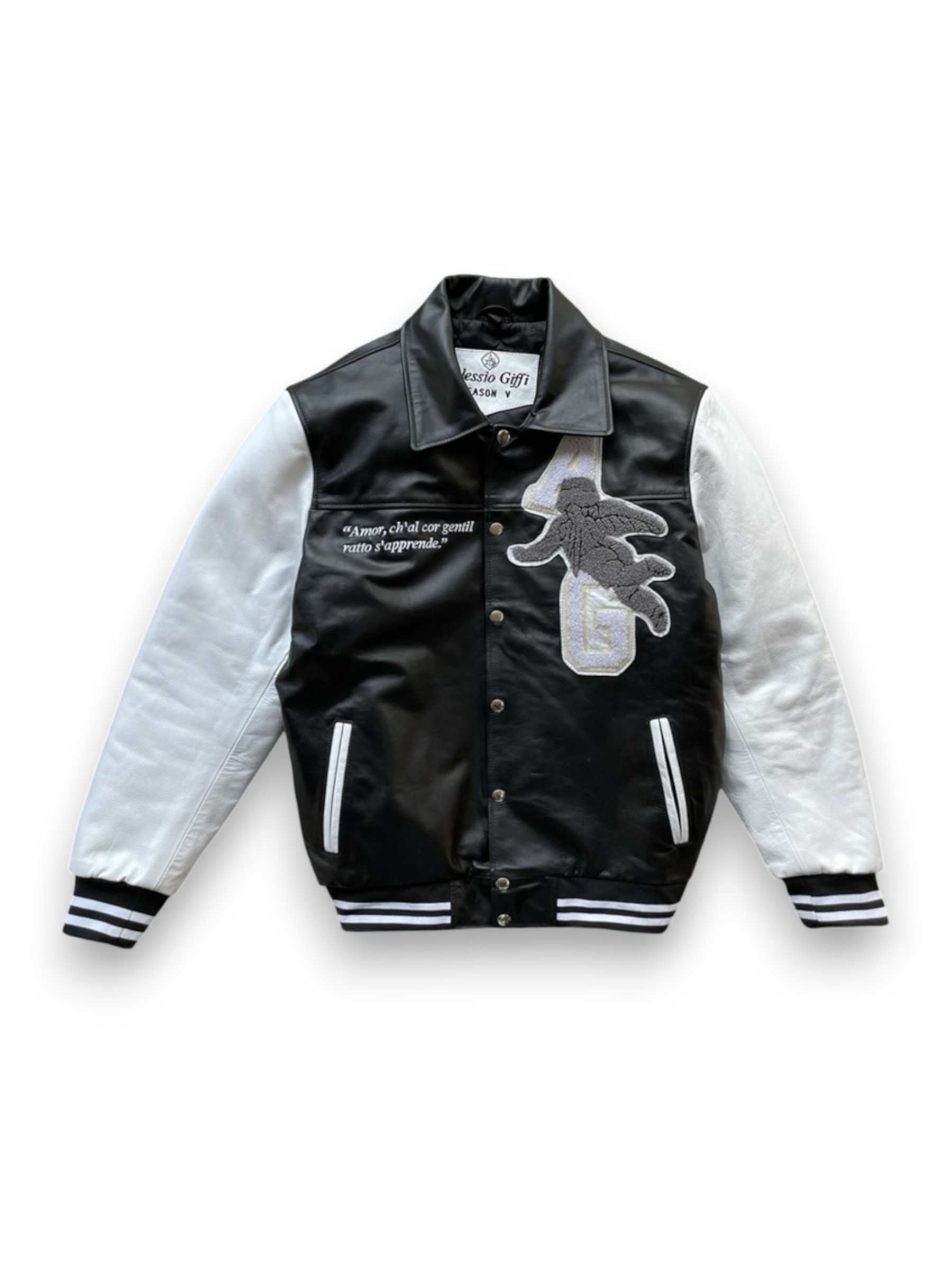 Alessio Giffi Real Leather Angel Varsity Jacket