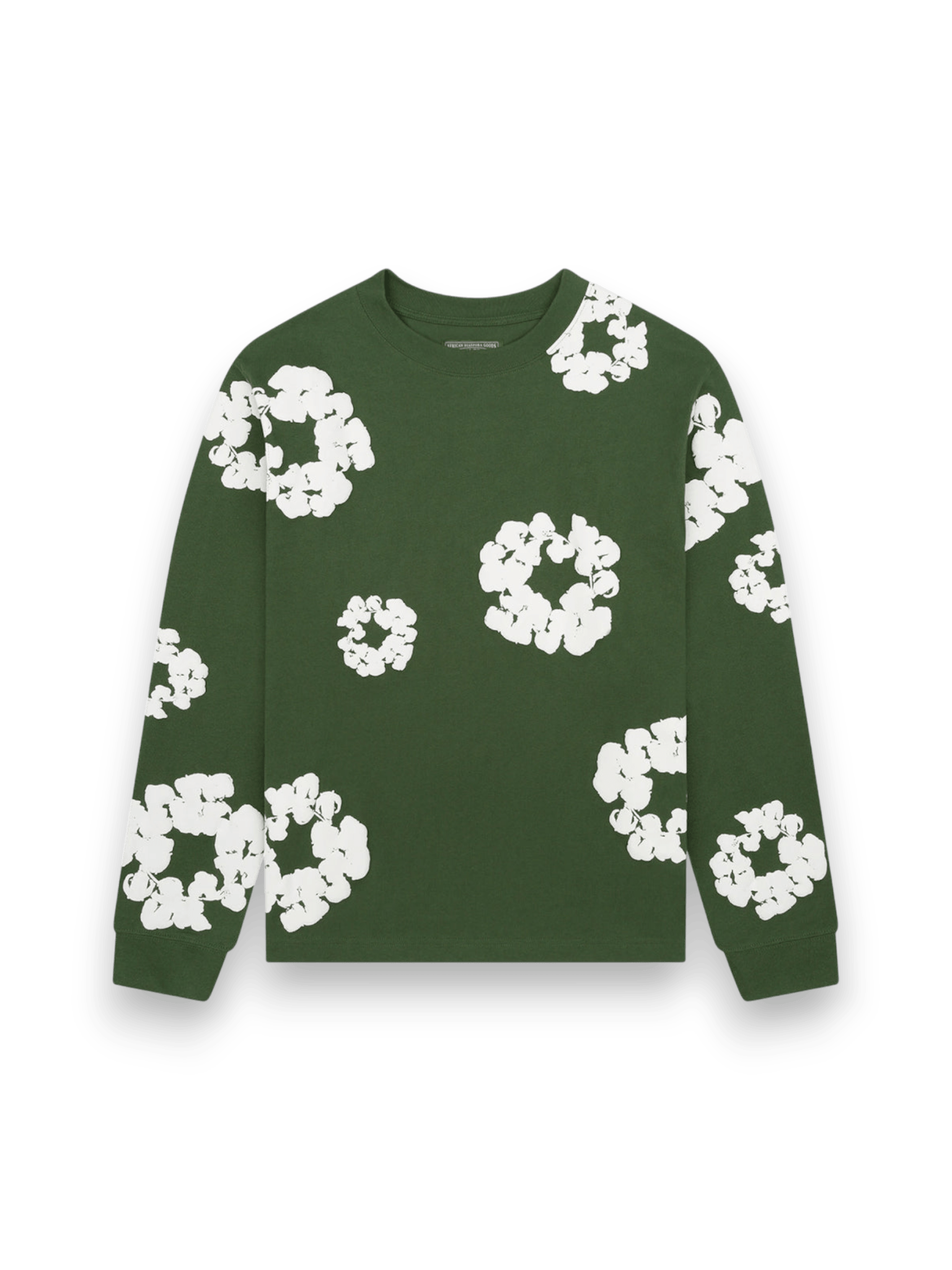 Denim Tears Long Sleeve Cotton Wreath T-shirt Green