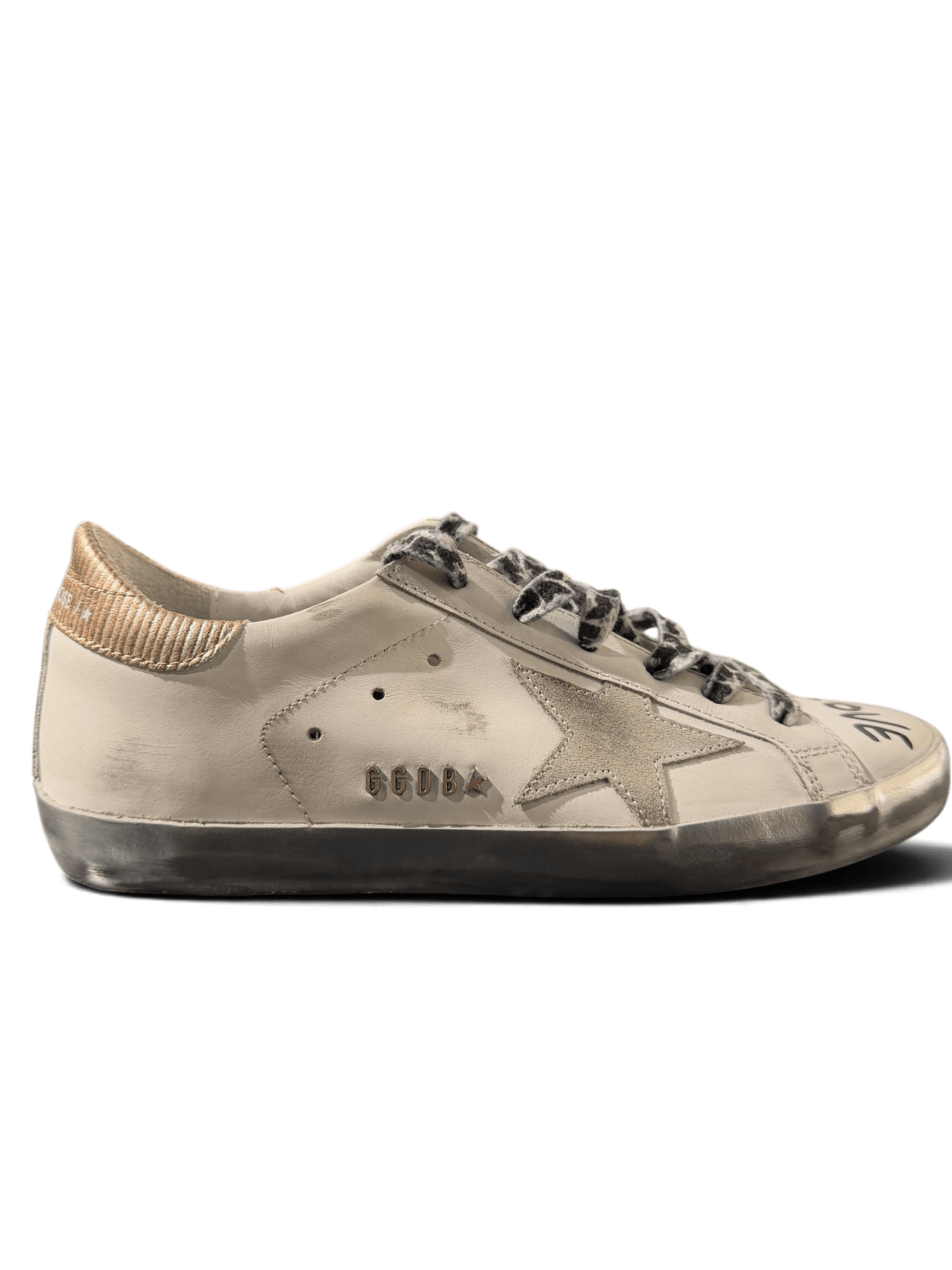 Golden Goose Super Star White Black Gold Love Live