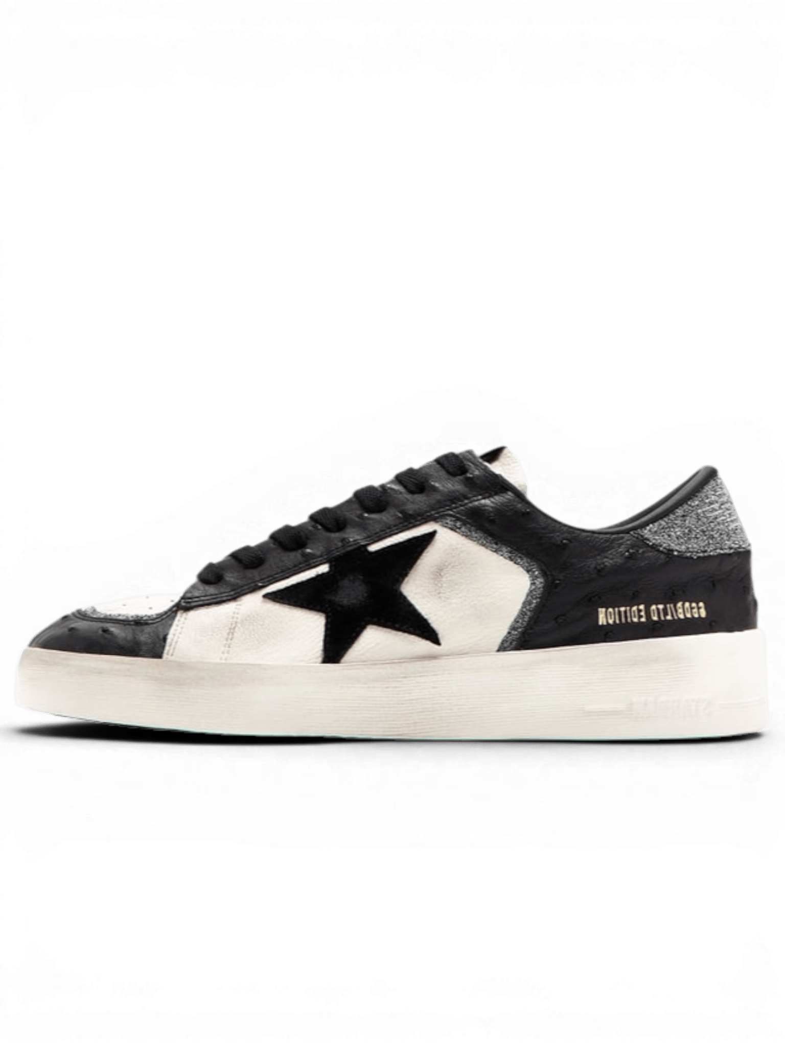 Golden Goose Stardan Black And White With Swarovski Silver