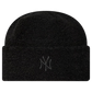 New Era New York Yankees Womens Borg Black Cuff Knit Beanie Hat