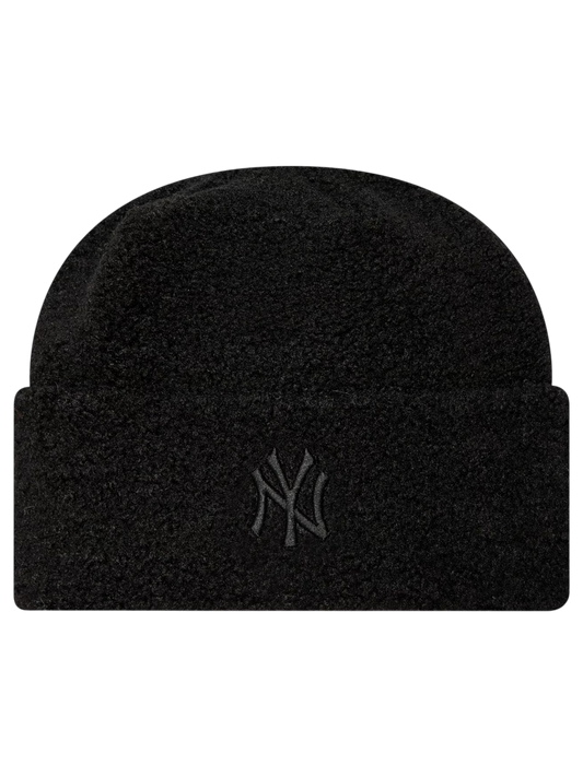 New Era New York Yankees Womens Borg Black Cuff Knit Beanie Hat