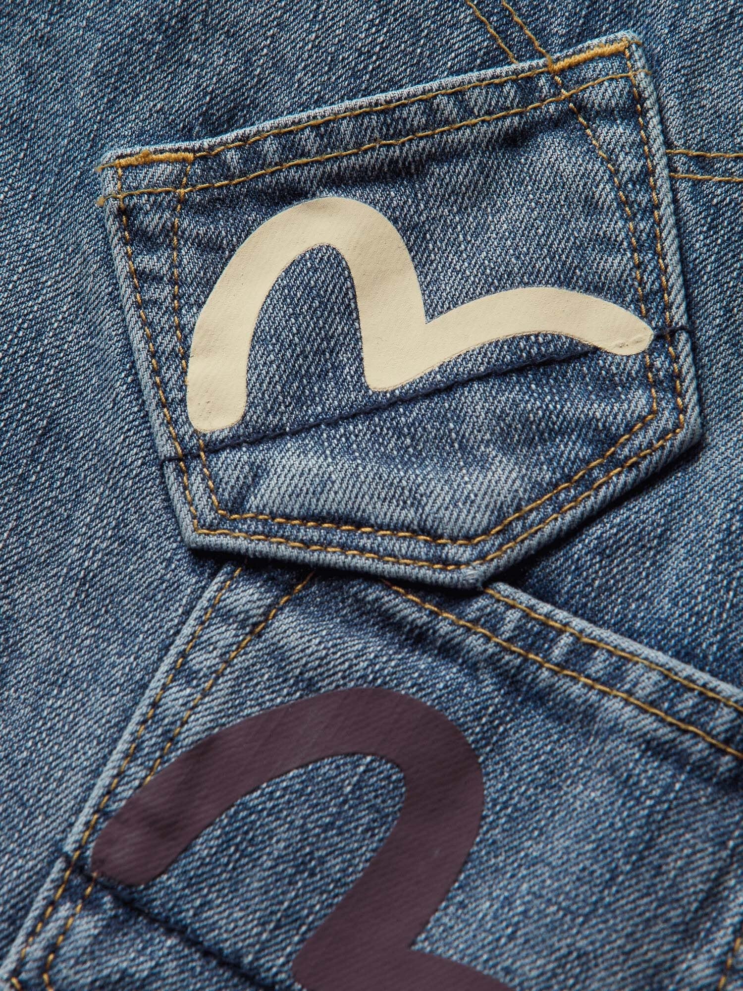 Evisu Multi-Pocket Patched Daicock Jeans Mid Tone Indigo