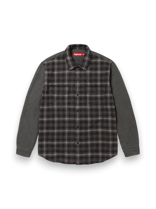 Supreme Houndstooth Plaid Flannel Shirt 'Black'