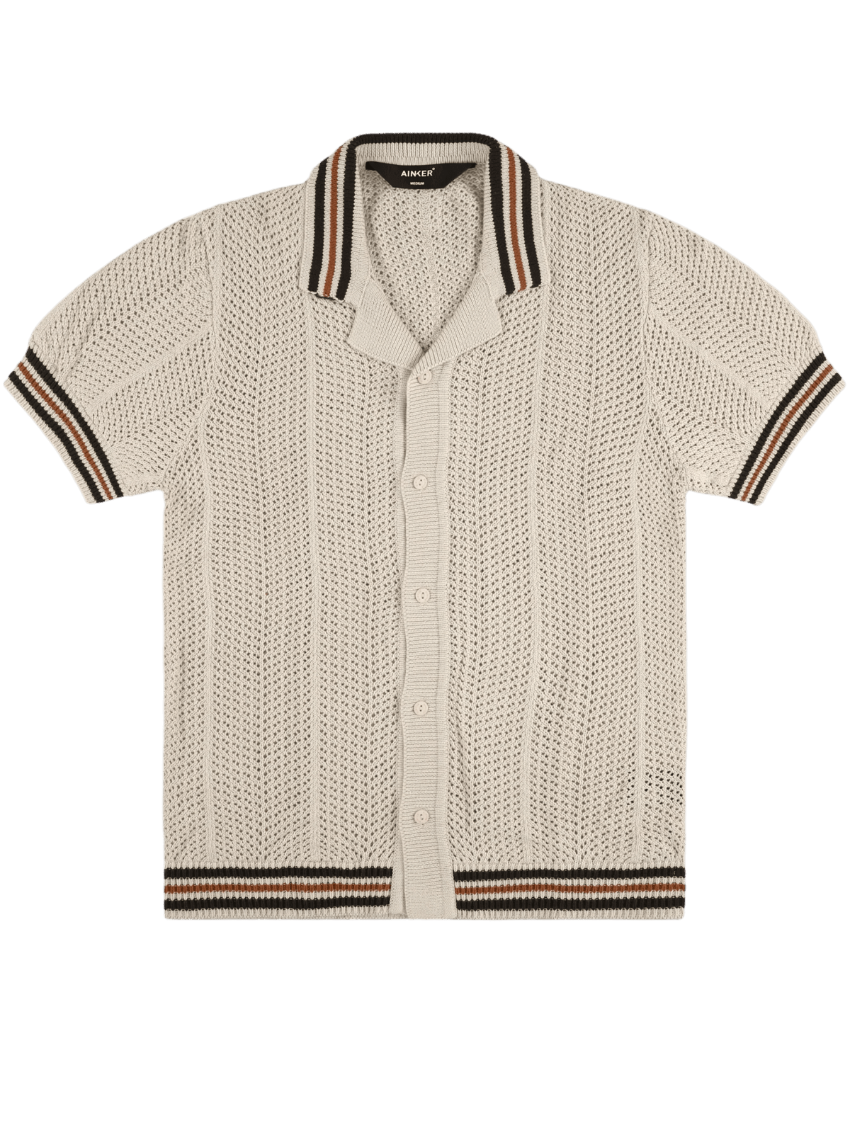 AINKER Mocha Knit Button Shirt