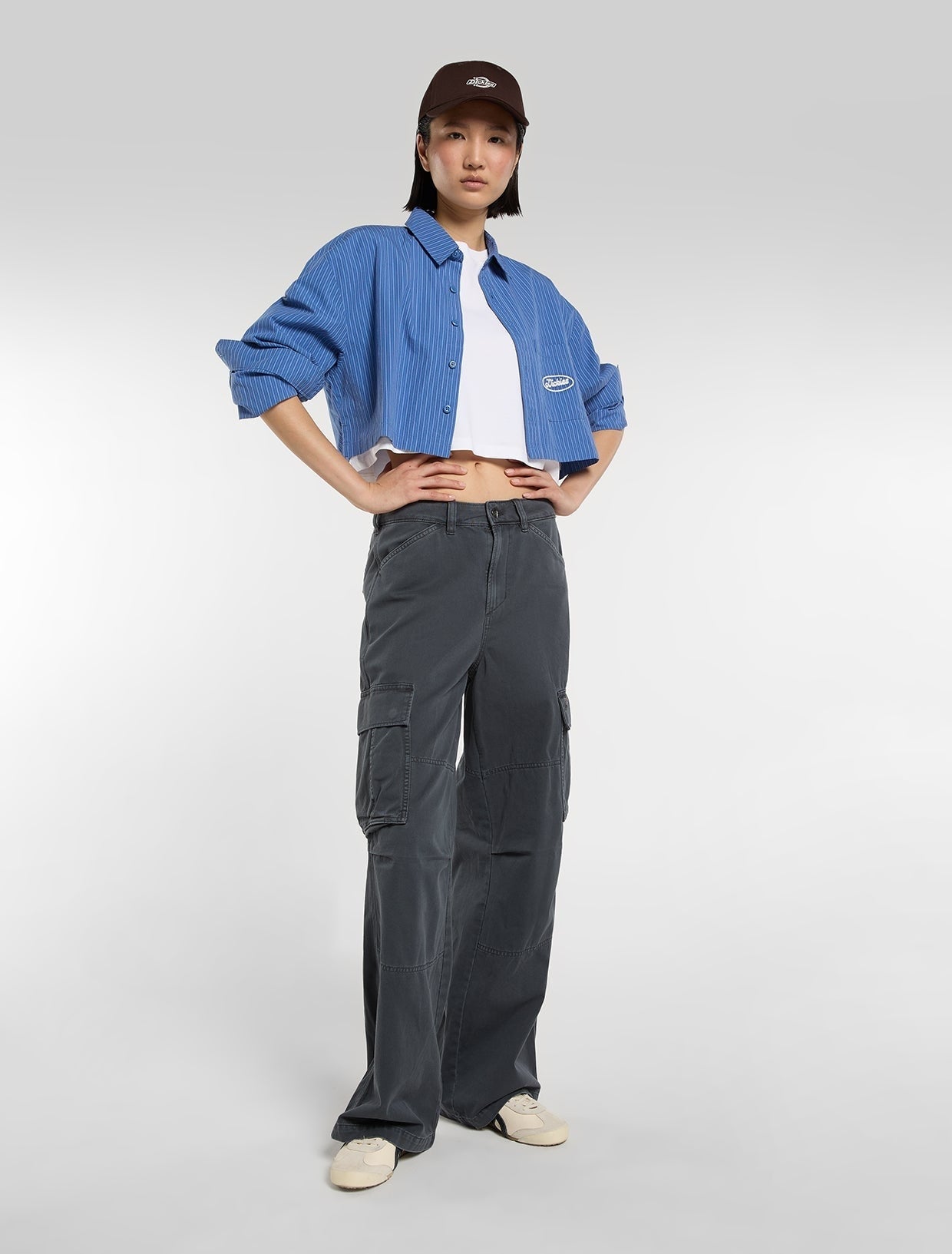 Dickies Shalimar Cropped Shirt Dutch Blue