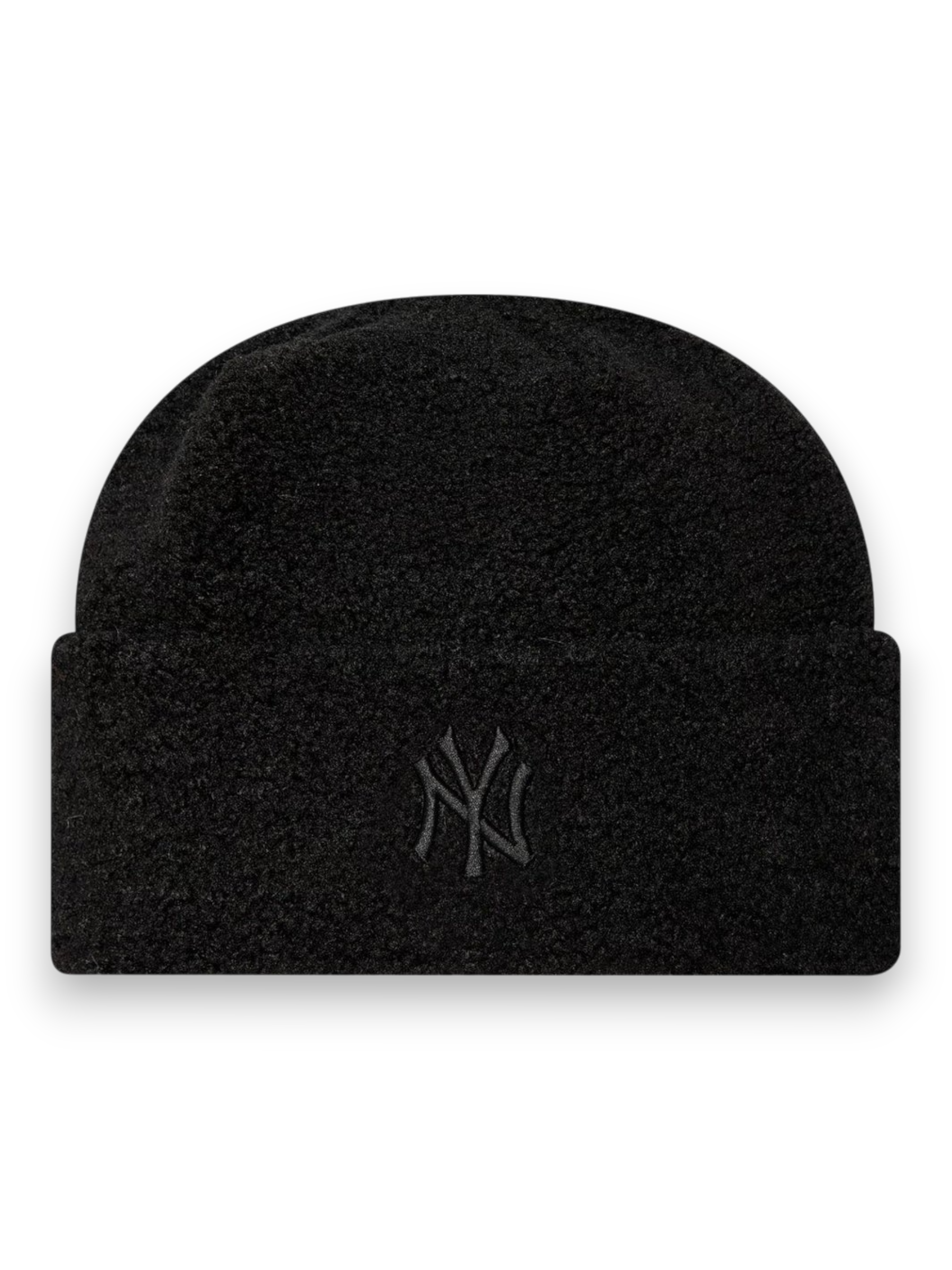 New Era New York Yankees Womens Borg Black Cuff Knit Beanie Hat