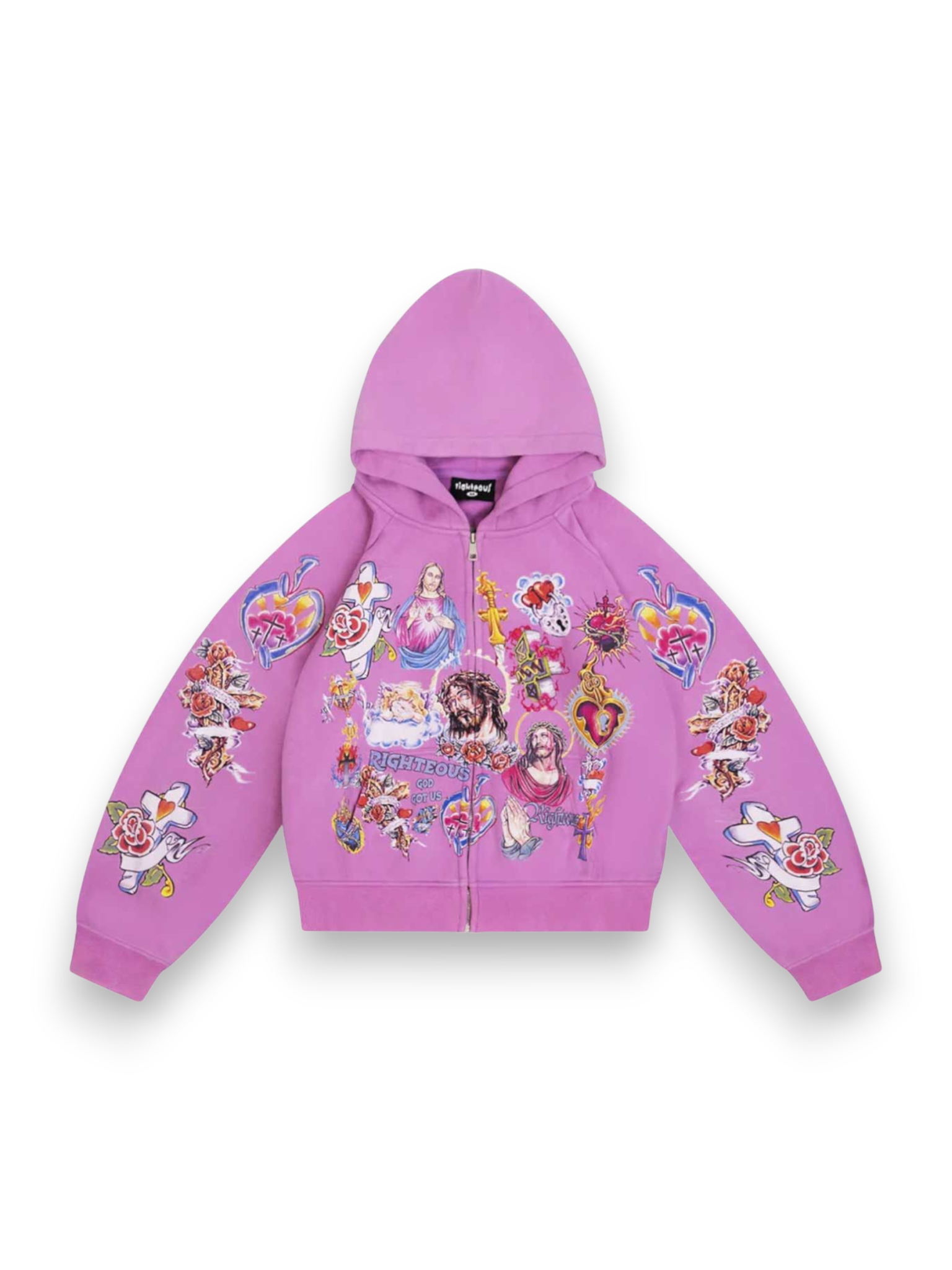 Righteous Risen King Zip Up Hoodie, Purple