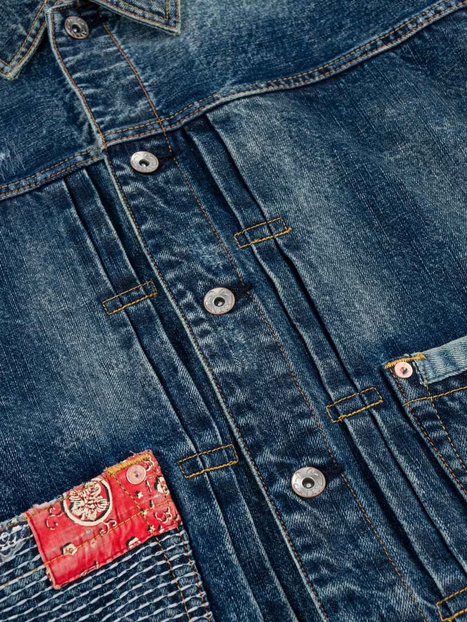 Evisu Denim Jacket Boro Seagull Patch Pocket