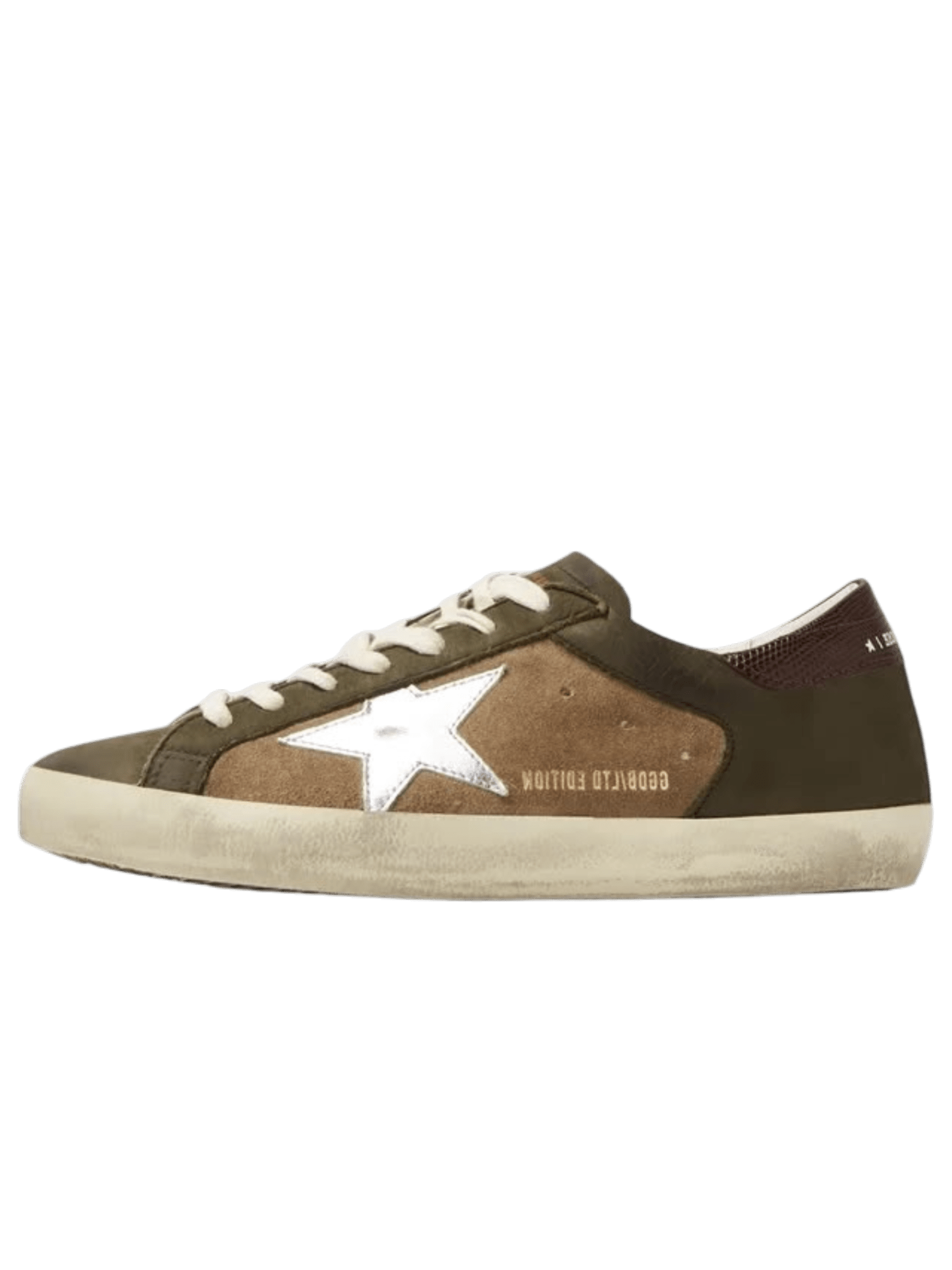 Golden Goose Super-Star Tobacco Colored Laminated Suede Star