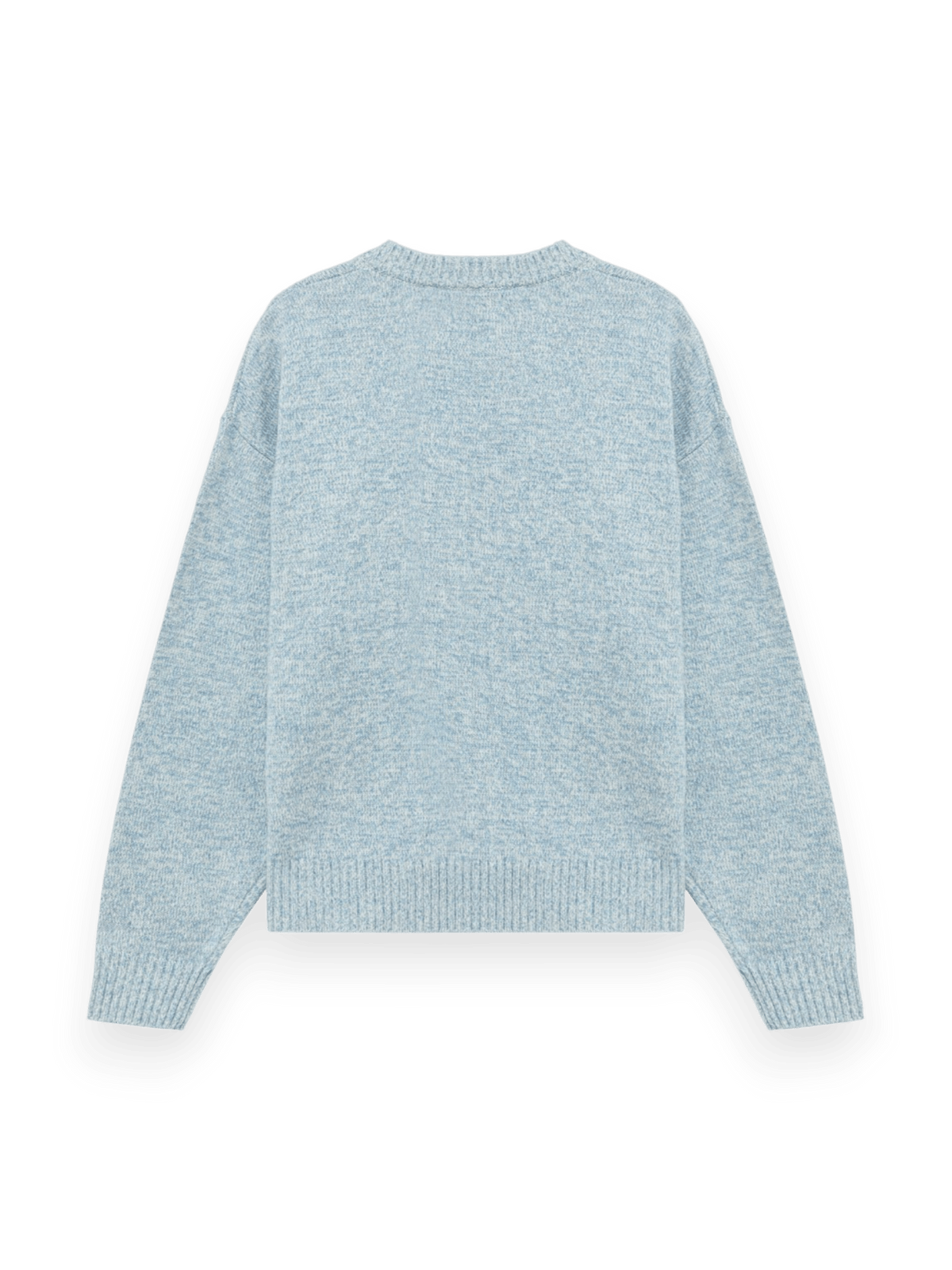 Amish Crew Neck Sweater With Logo Dust Blue