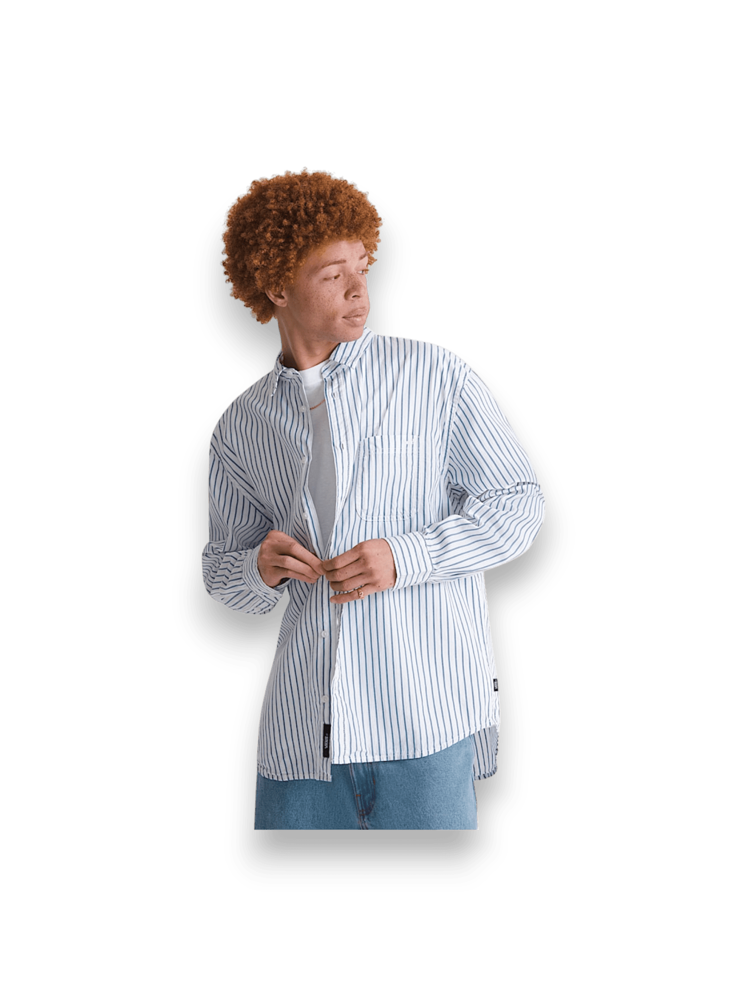 Vans Dobby Stripe LS Shirt White