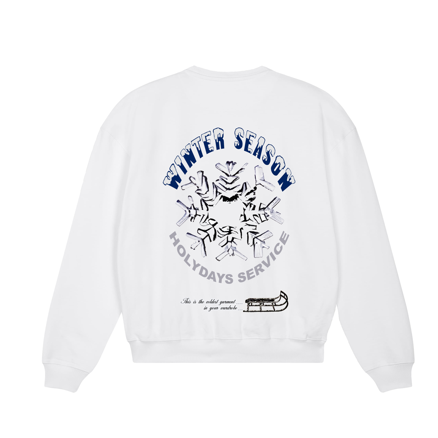 WINTER SEASON POPUP CREWNECK AG X OBLIO.SHOP® - WHITE