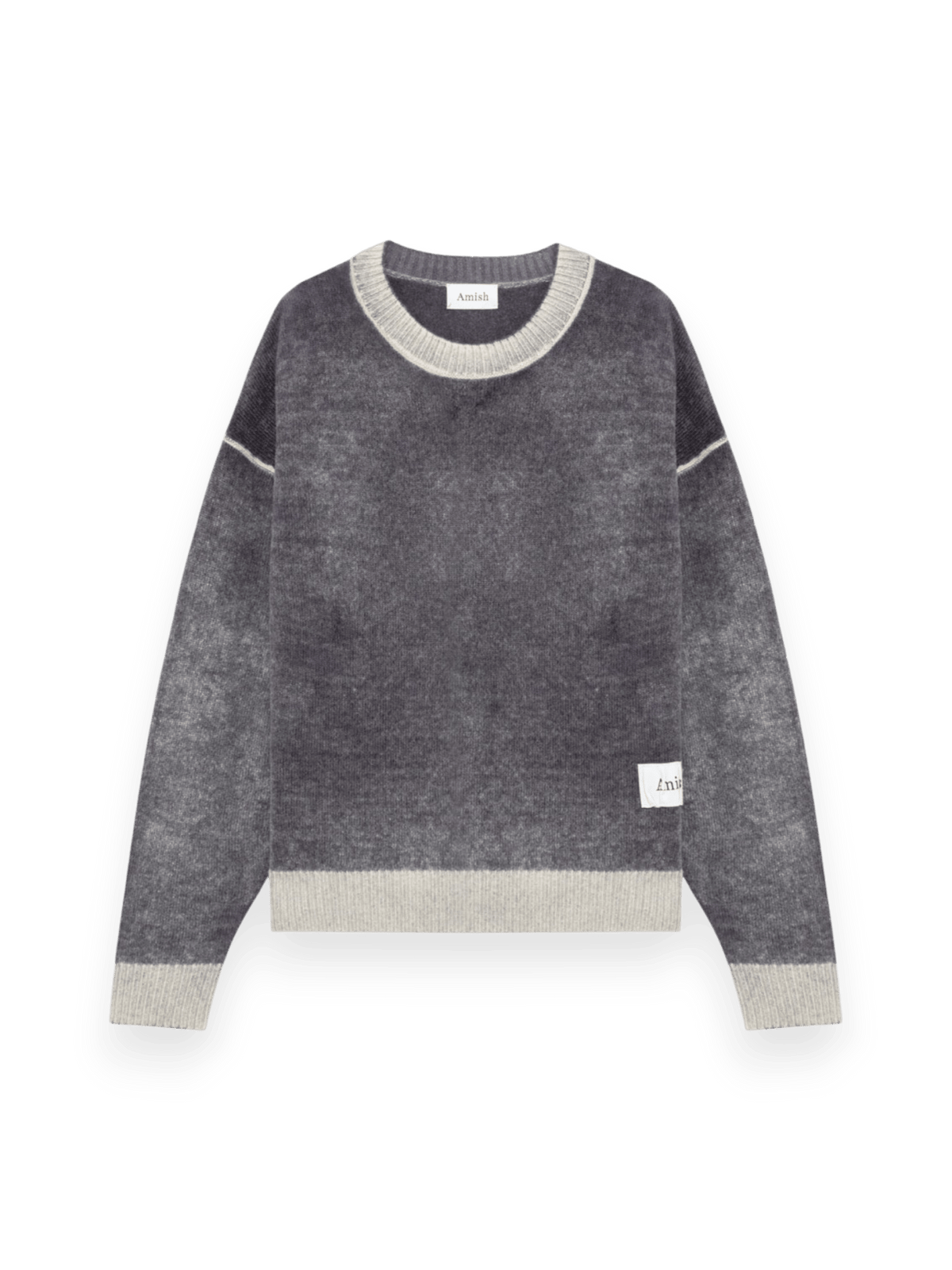 Amish Crew Neck Sweater In Wool Grey