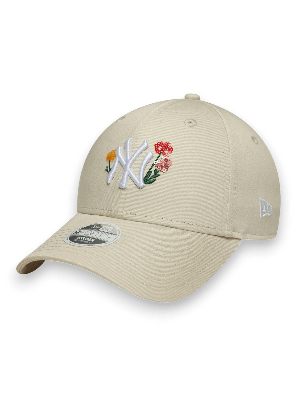 New Era 9FORTY New York Yankees MLB Floral Beige Chiaro Donna