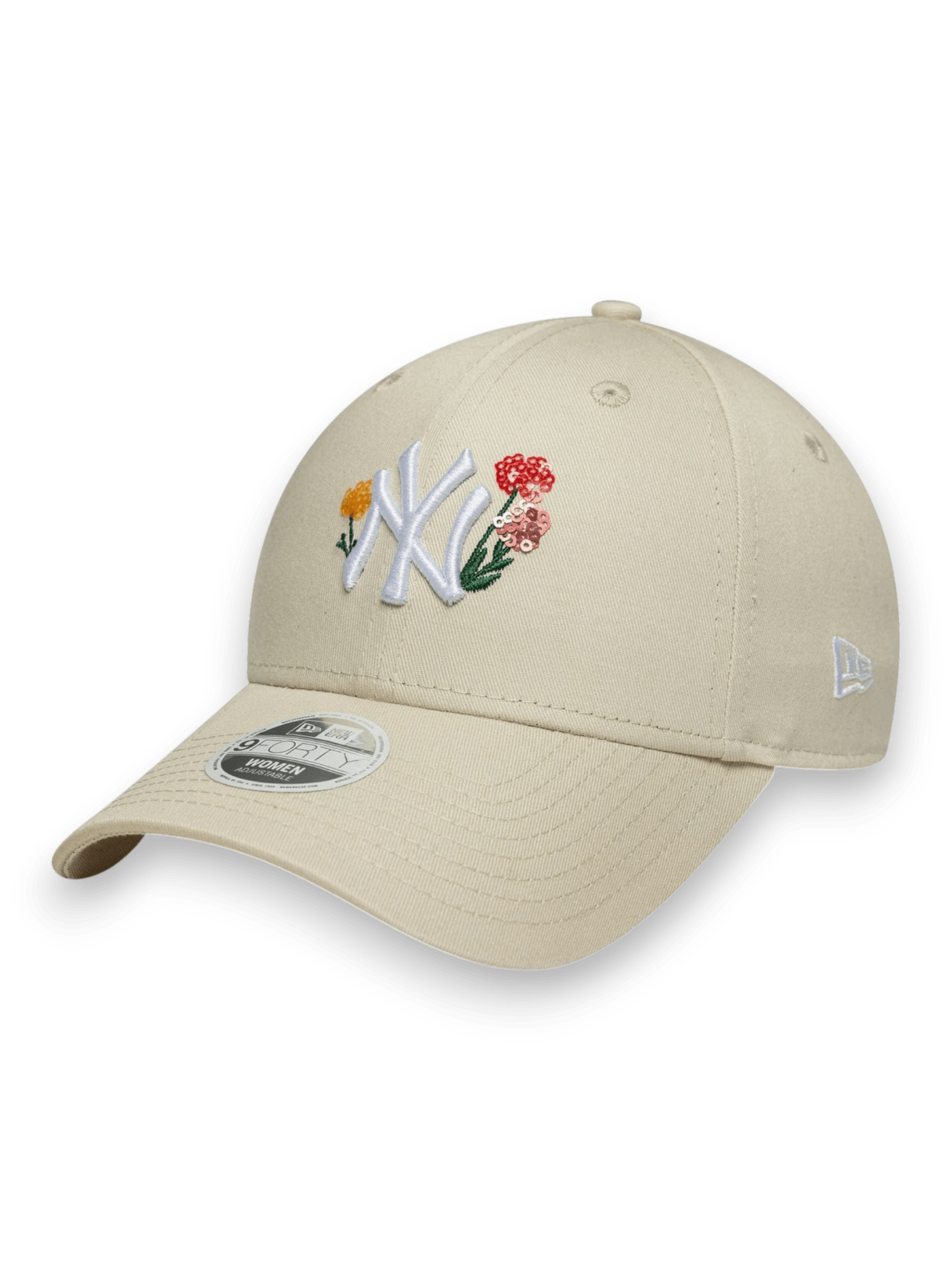 New Era 9FORTY New York Yankees MLB Floral Beige Chiaro Donna