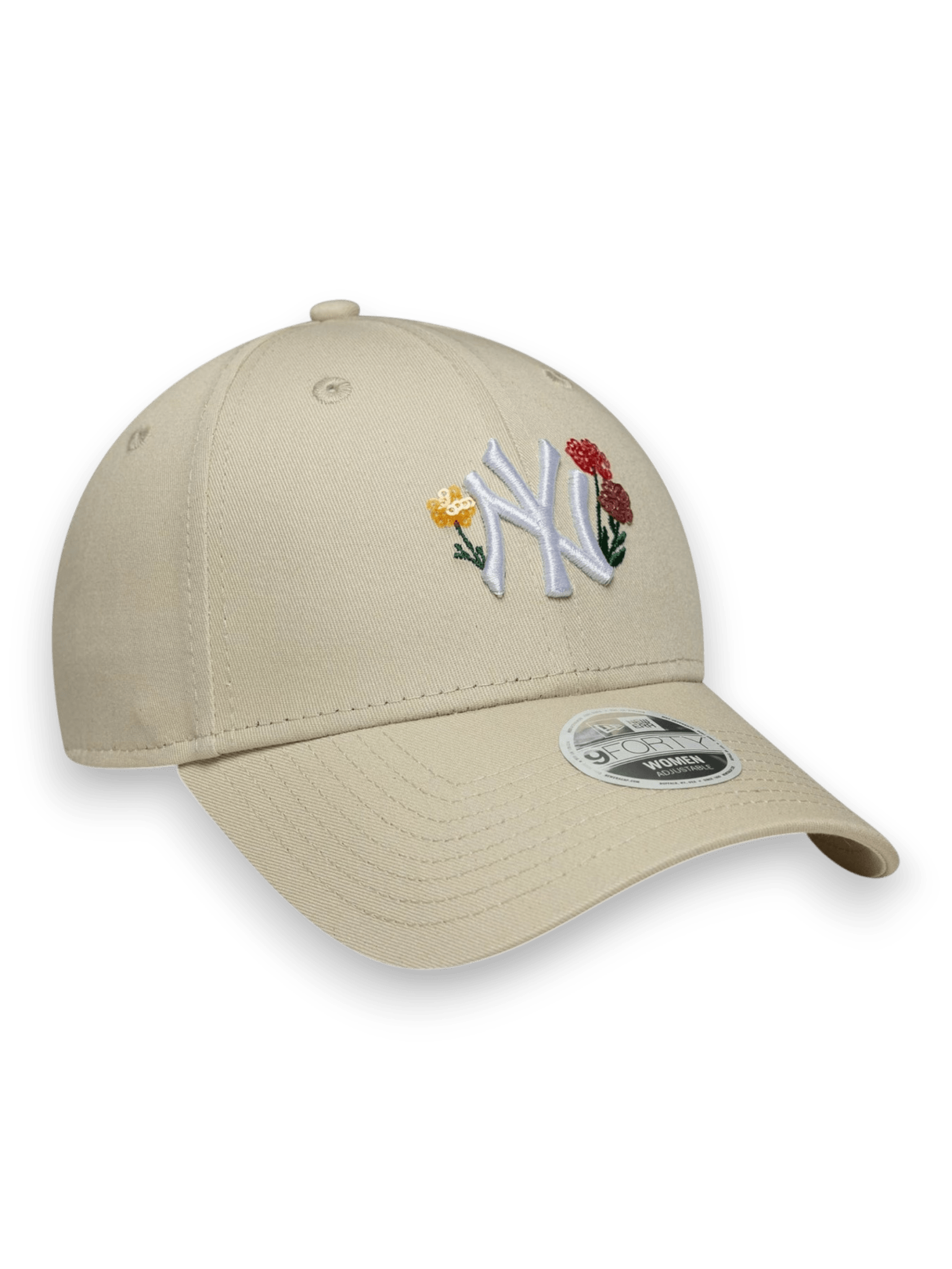 New Era 9FORTY New York Yankees MLB Floral Beige Chiaro Donna