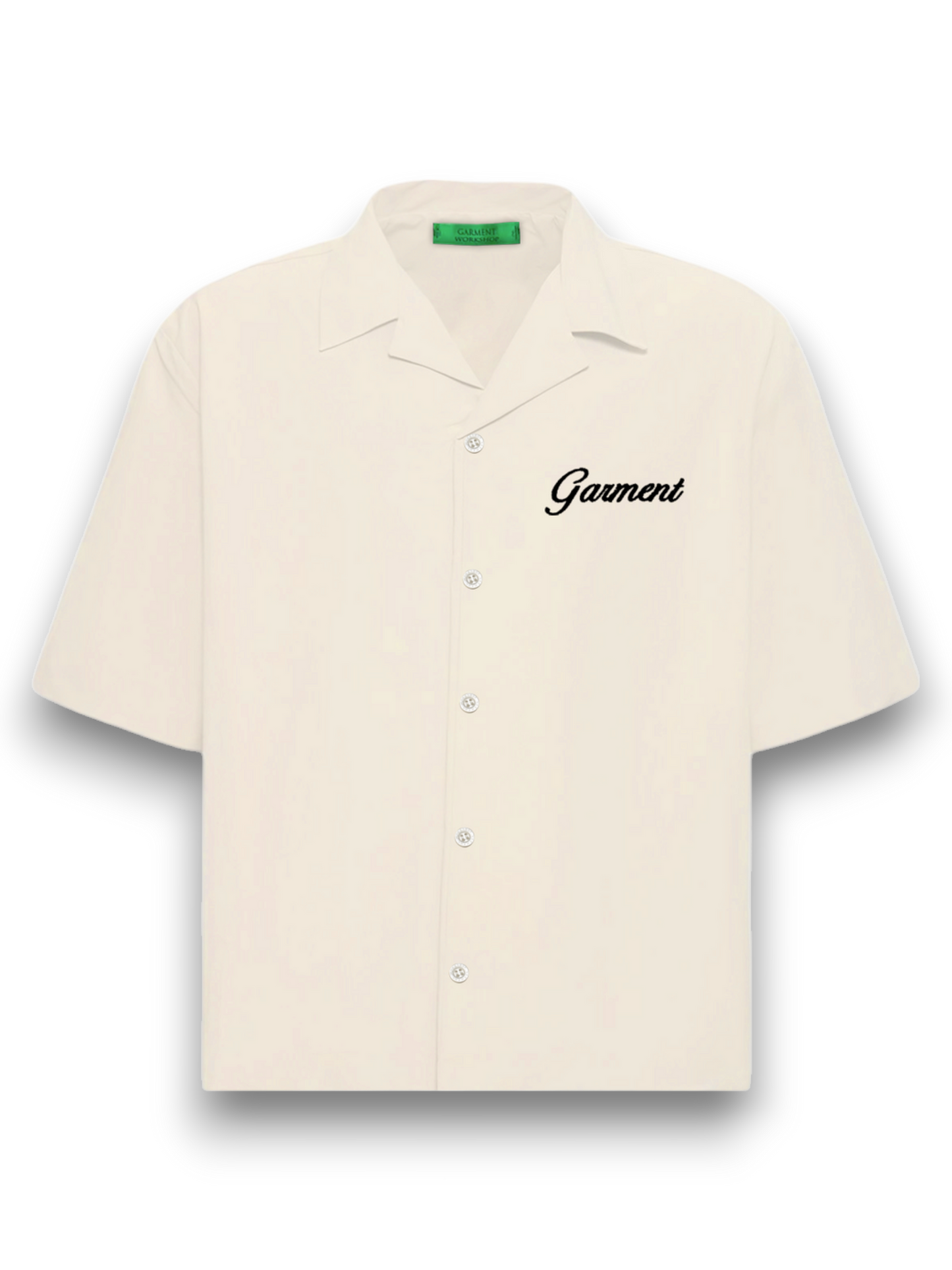 GARMENT - POPELINE EMBROIDED BOWLING SHIRT HEAVY CREAM