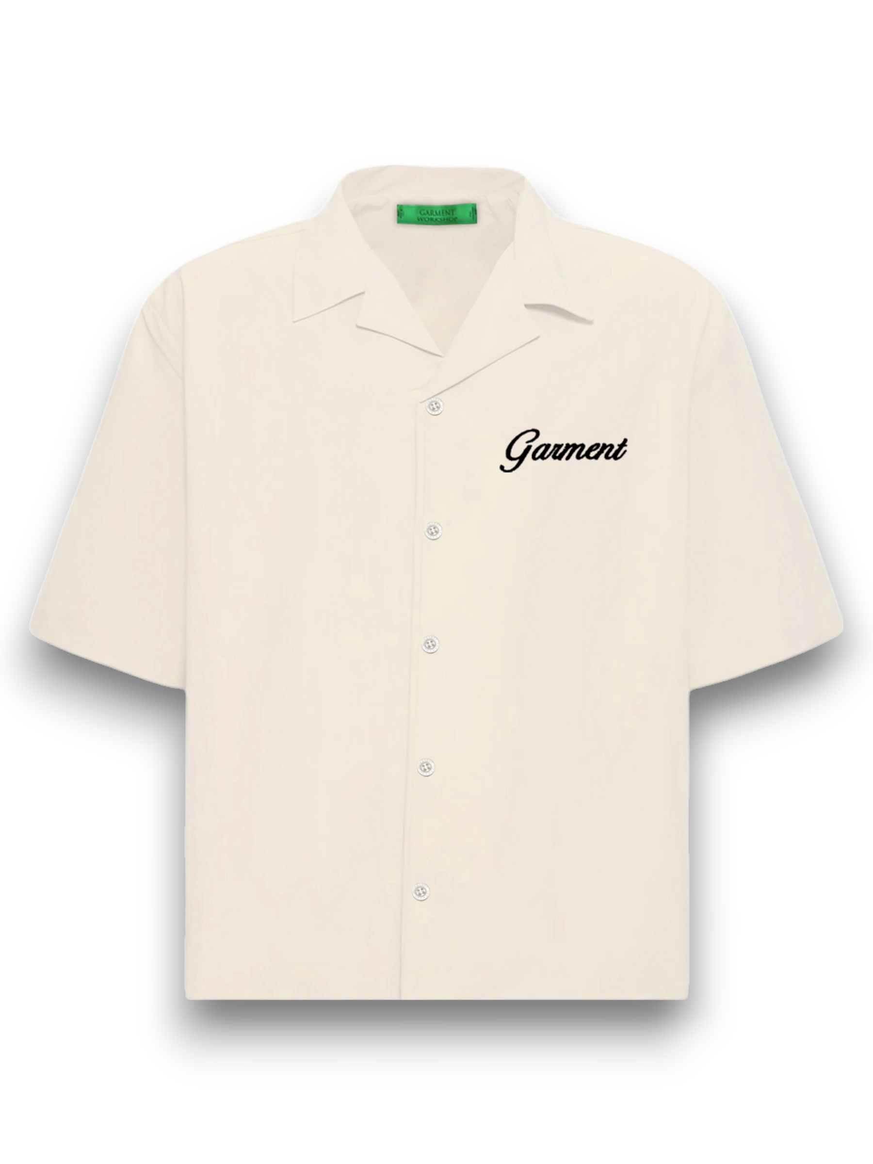 GARMENT - POPELINE EMBROIDED BOWLING SHIRT HEAVY CREAM