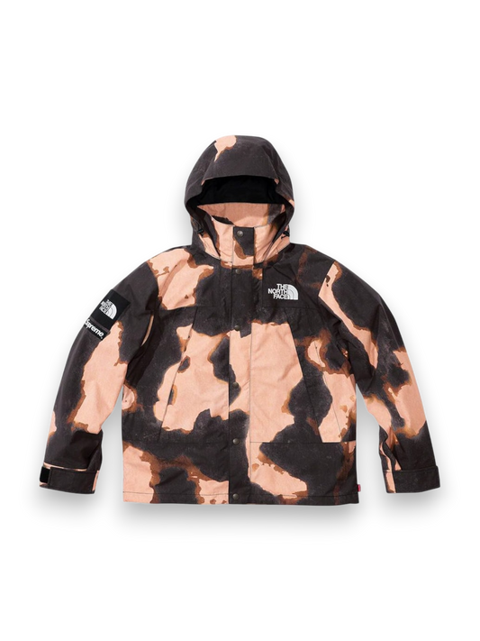 Supreme The North Face Bleached Denim Print Mountain Jacket Black