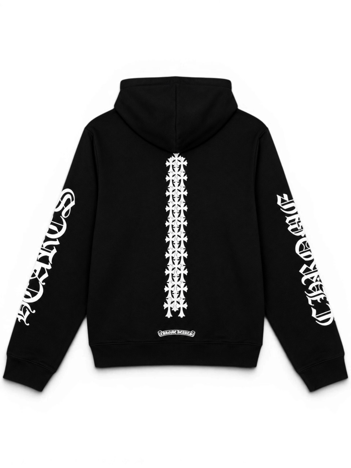 Chrome Hearts Tire Track Cemetery Cross Spine Hoodie