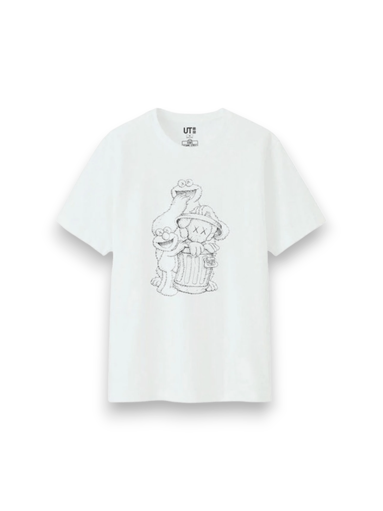 KAWS x Uniqlo x Sesame Street Companion Trash Can Outline Tee (US Sizing) White