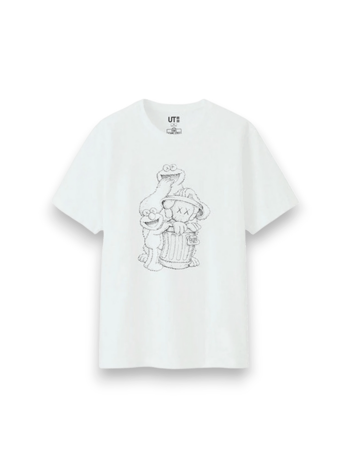 KAWS x Uniqlo x Sesame Street Companion Trash Can Outline Tee (US Sizing) White