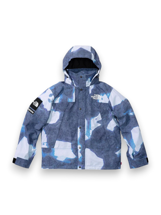 Supreme The North Face Bleached Denim Print Mountain Jacket Indigo