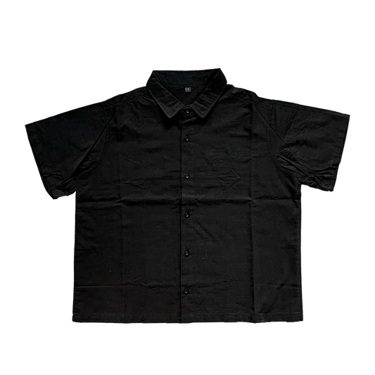 Alessio Giffi boxyfit linen shirt black