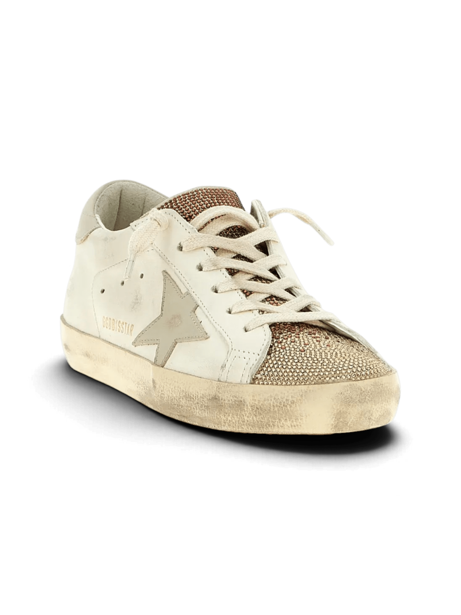 Golden Goose Super-Star White With Swarovski Beige