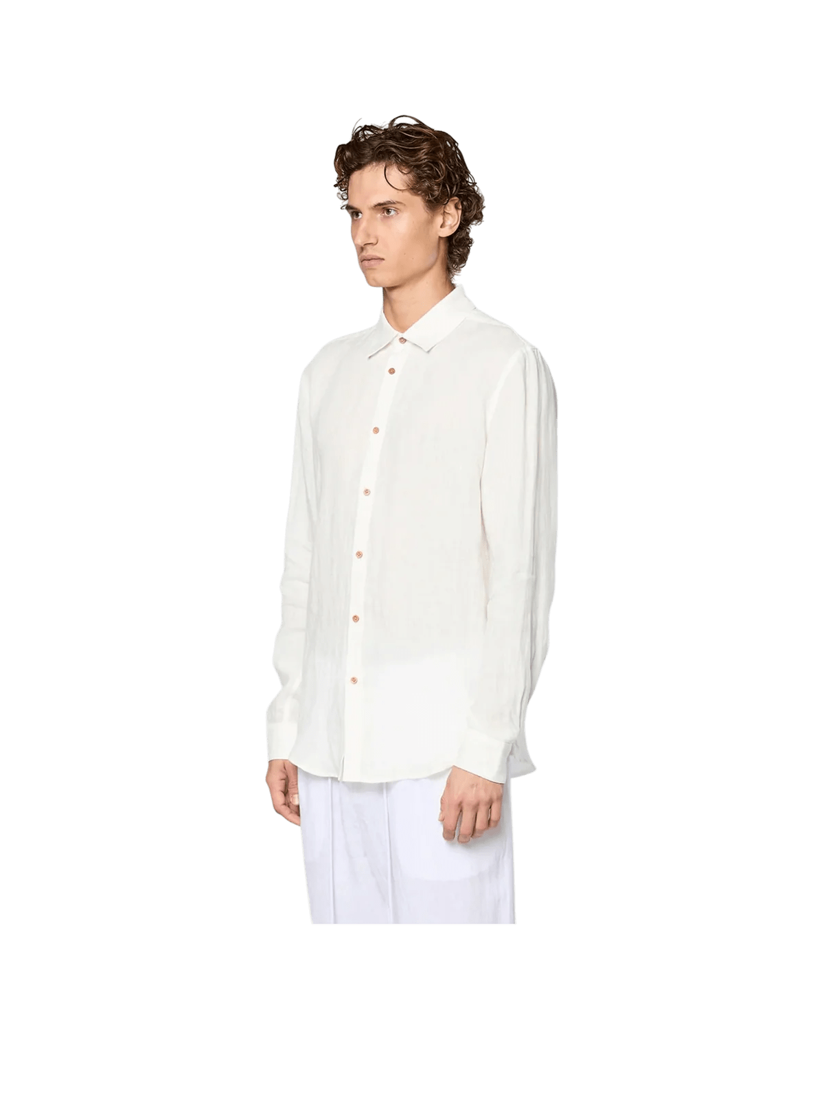 AINKER Linen White 777 Button Shirt