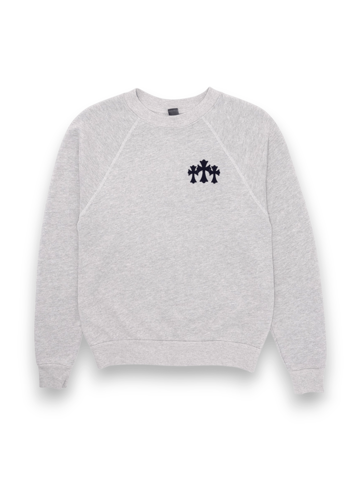Cemetery Cross Crewneck Sweatshirt Grey Dark blue / navy crosses
