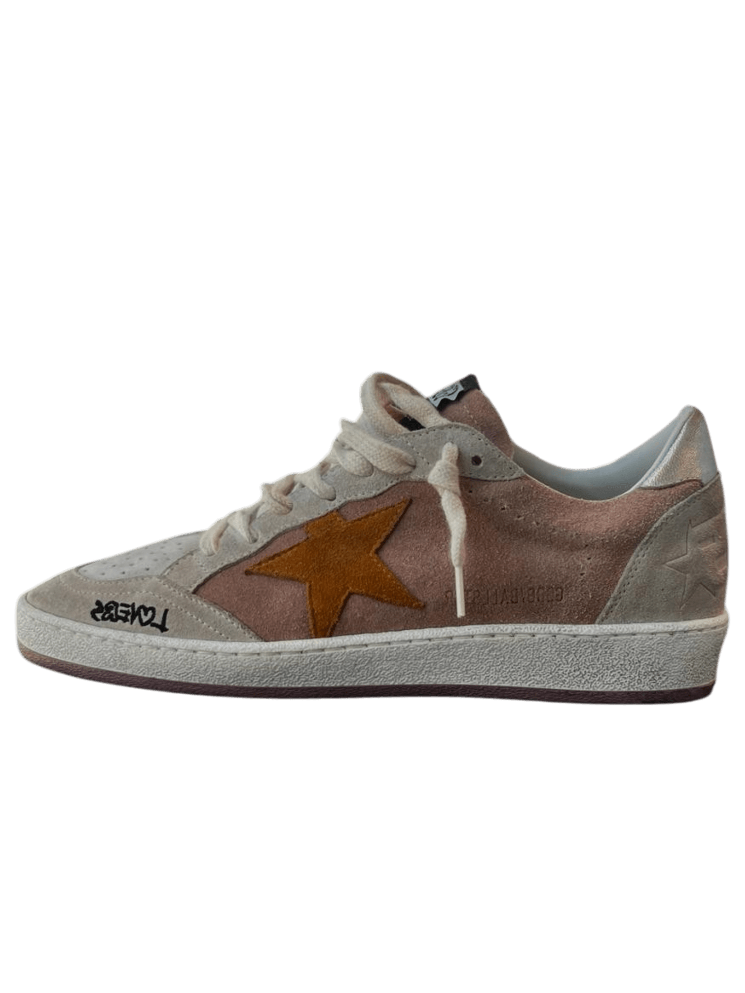 Golden Goose Ball-Star Suede Antique Pink/Grey/Silver Ochre Star