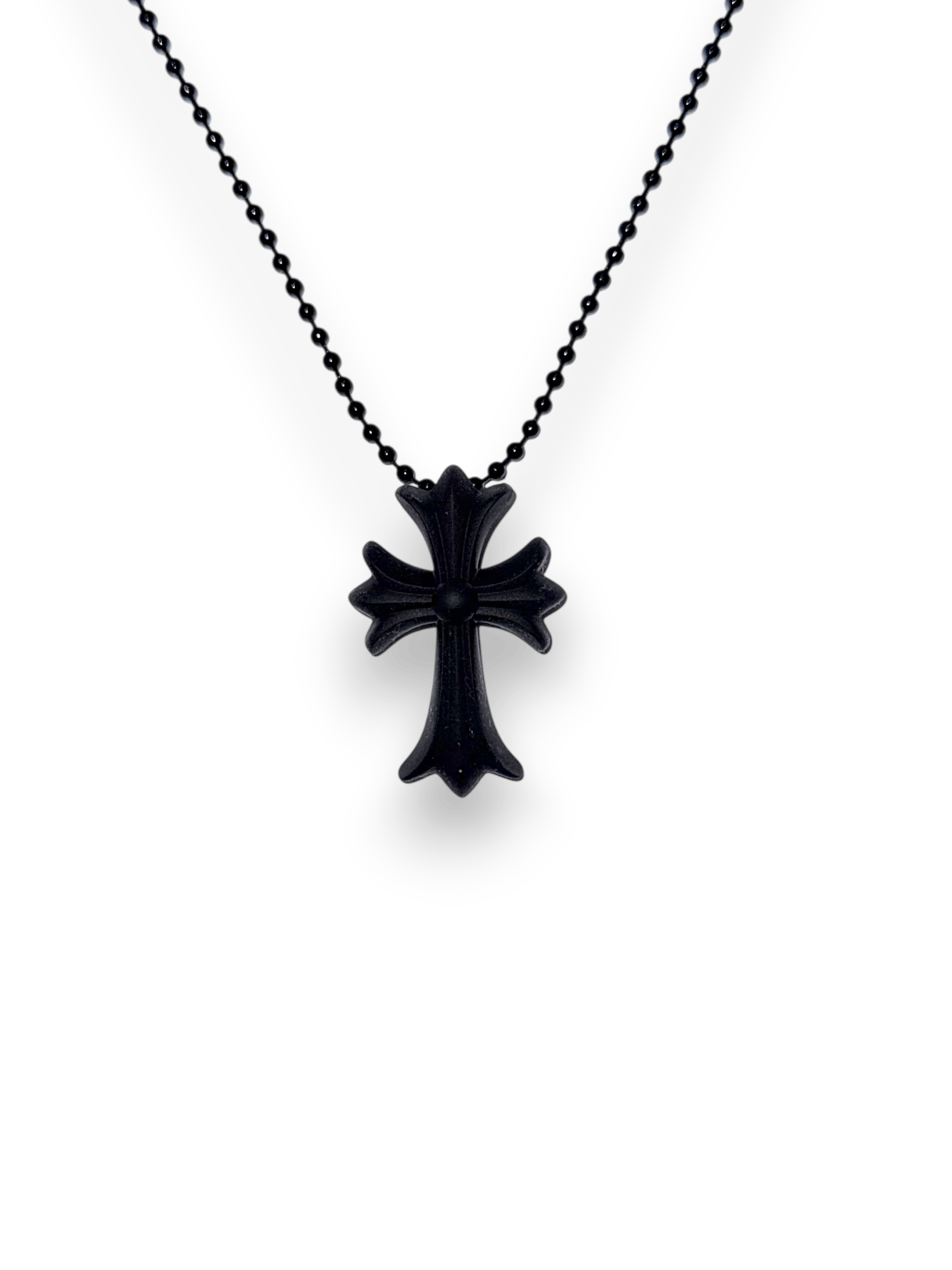 Chrome Hearts Cross Silicon Black Ball Chain