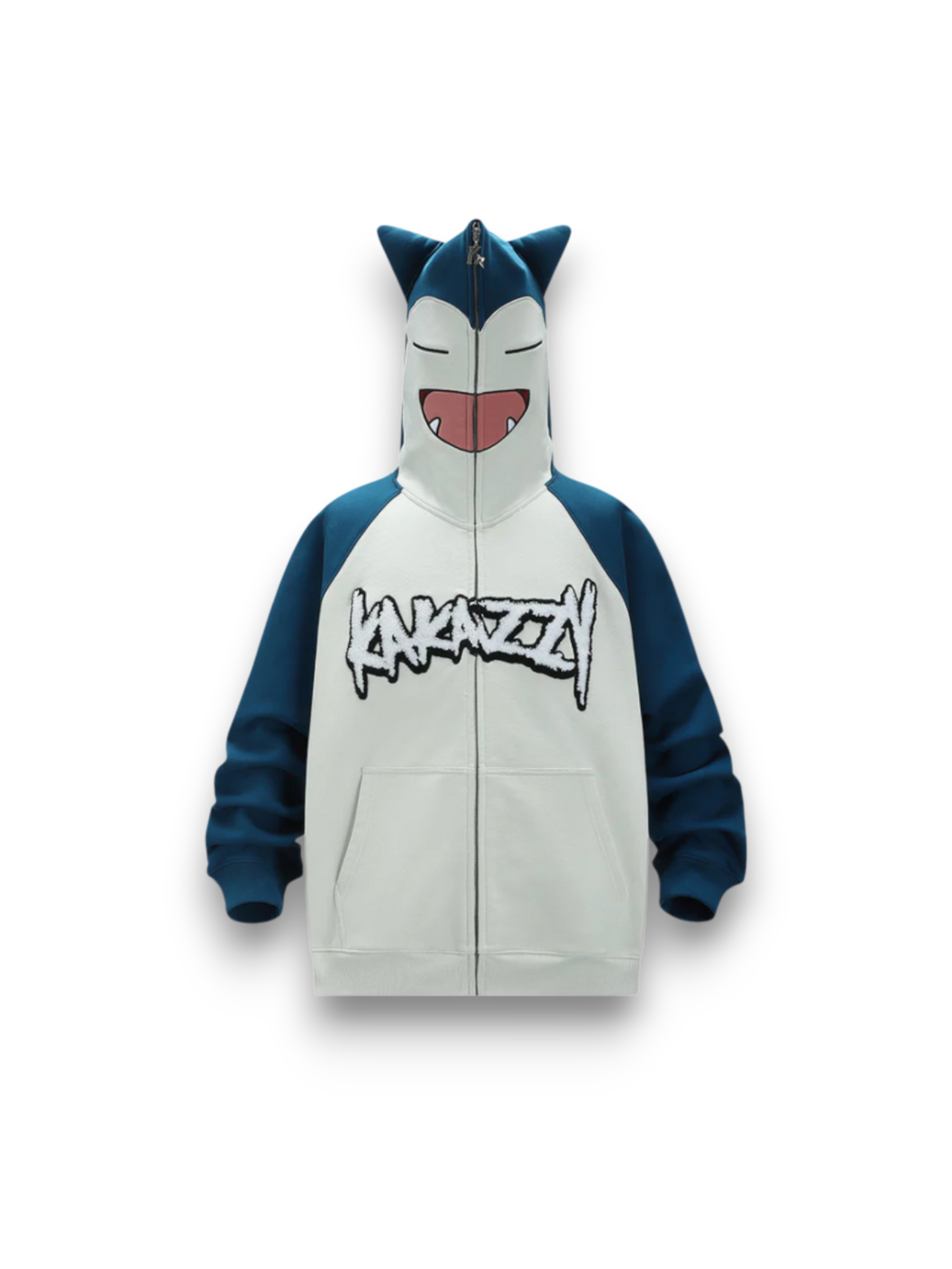 【Kakazzy】Full Zip Hoodie Blue Kakazzy Full Zip Hoodie DarkBlue（Eyes Can See） – kakazzy