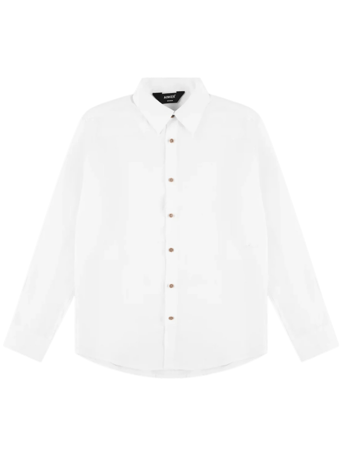 AINKER Linen White 777 Button Shirt